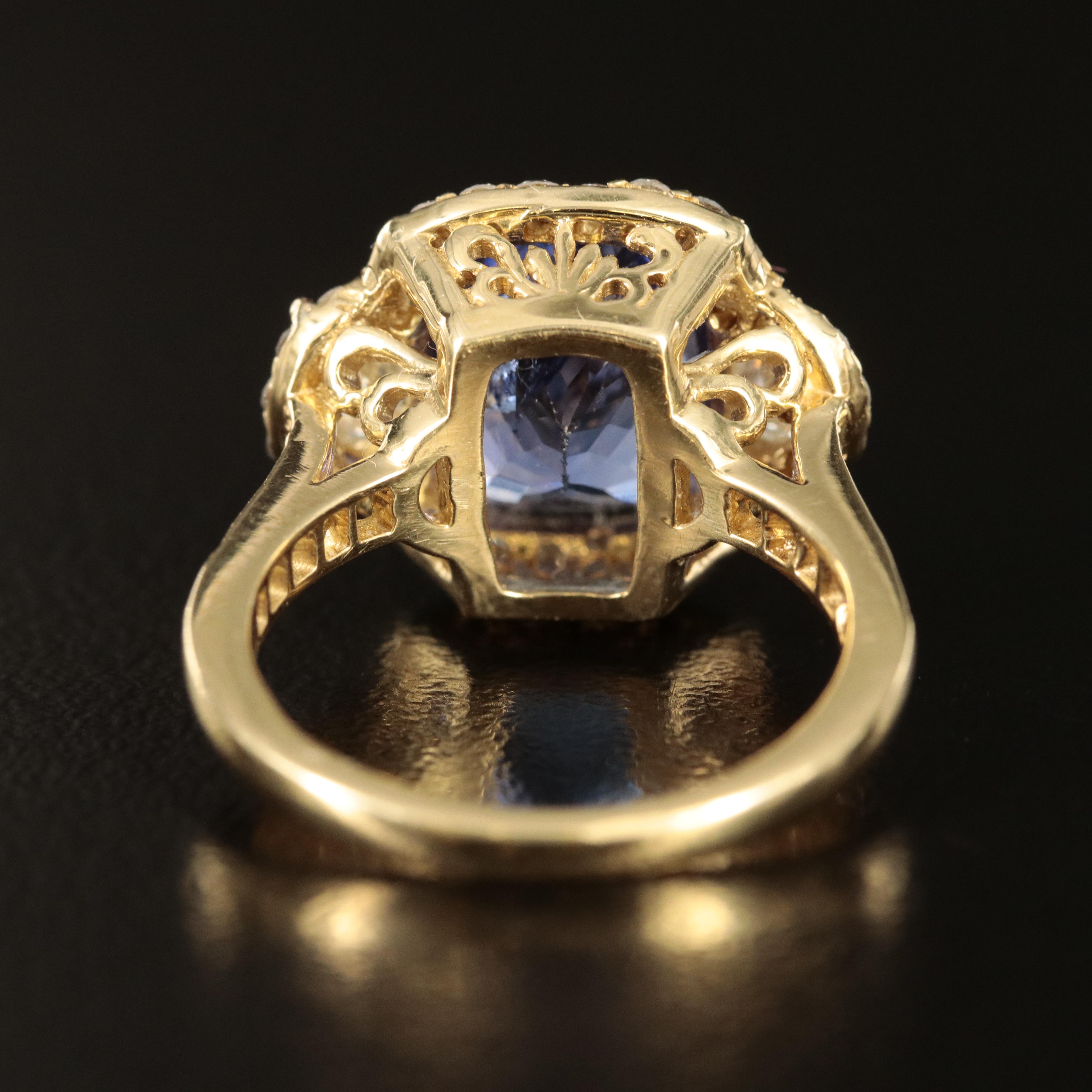18K 4.20 CT Tanzanite and 1.26 CTW Diamond Ring
