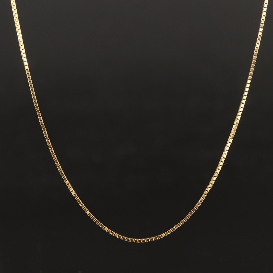 Italian 14K Box Chain Necklace