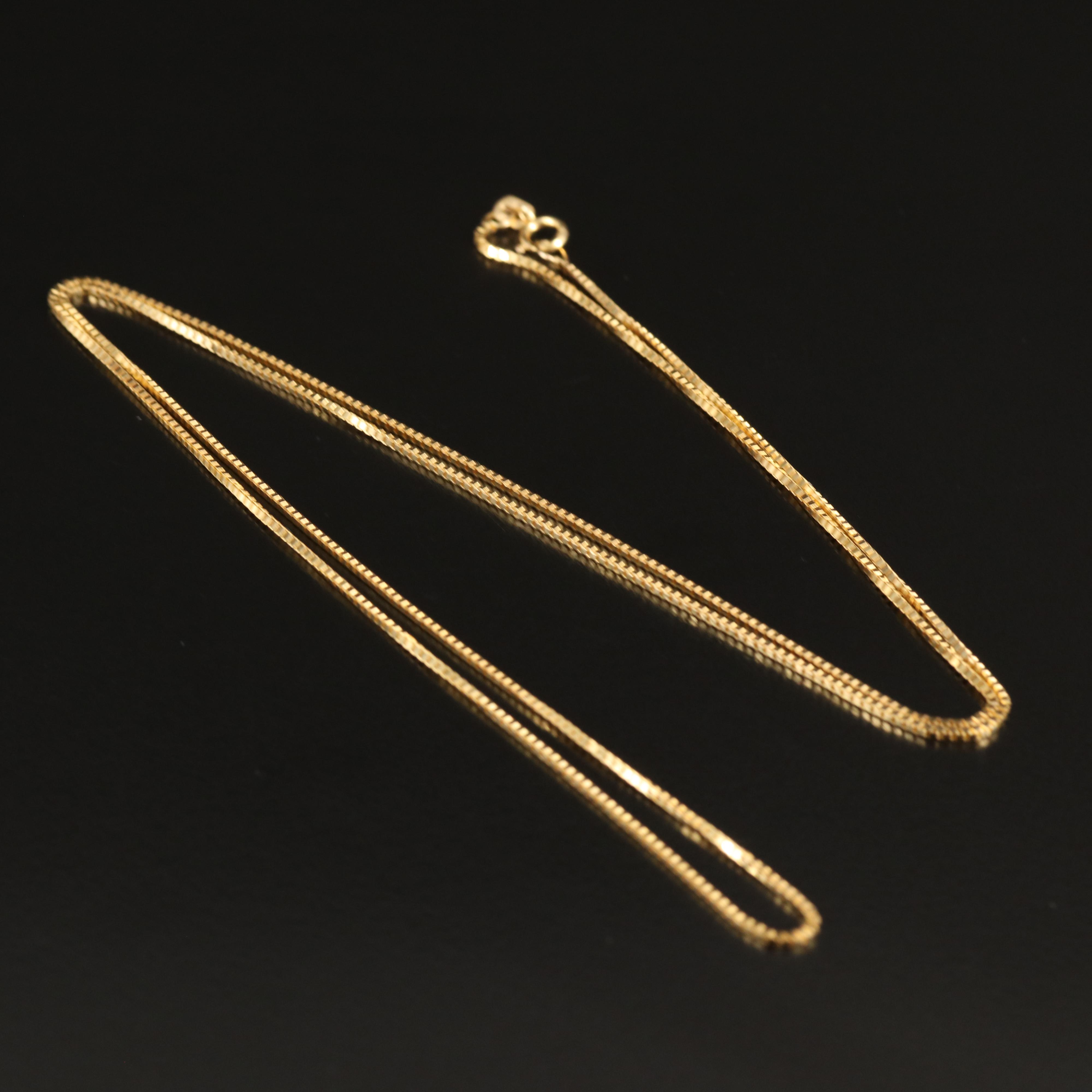 Italian 14K Box Chain Necklace