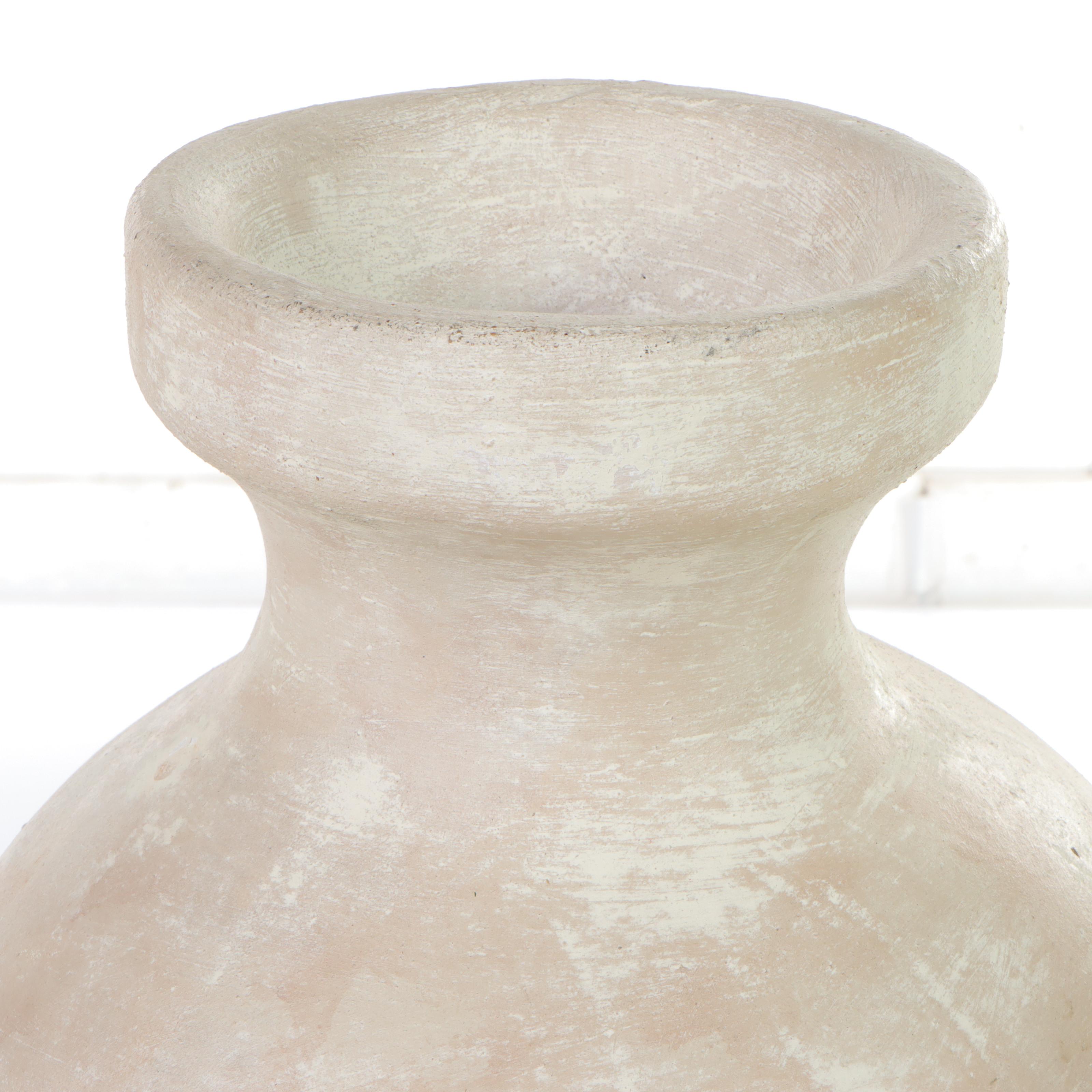 Glazed Terracotta Urn on Iron Stand