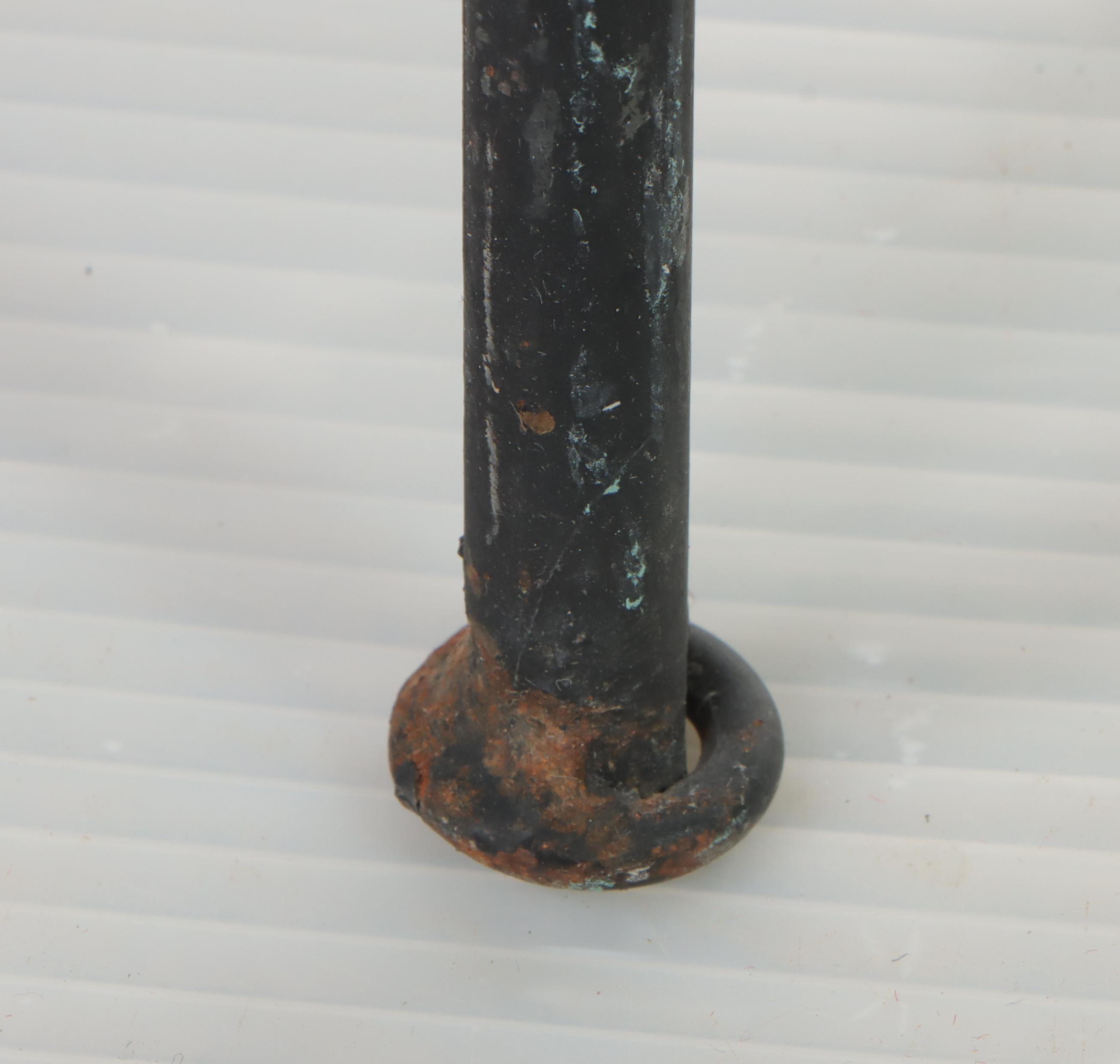 Glazed Terracotta Urn on Iron Stand