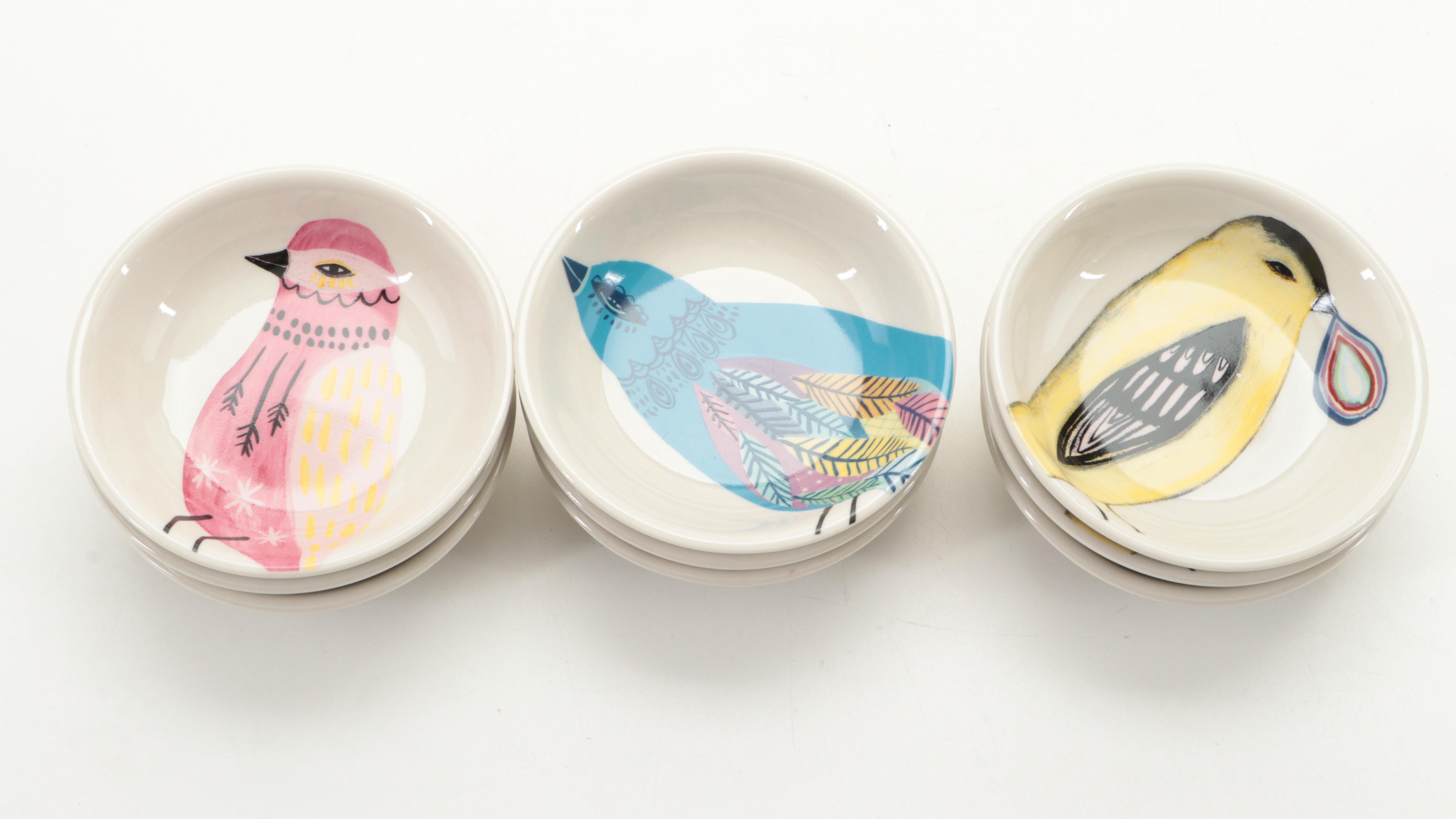 Arabia of Finland Ceramic Daisy Plates with Dessert Plates and Sauce Bowls