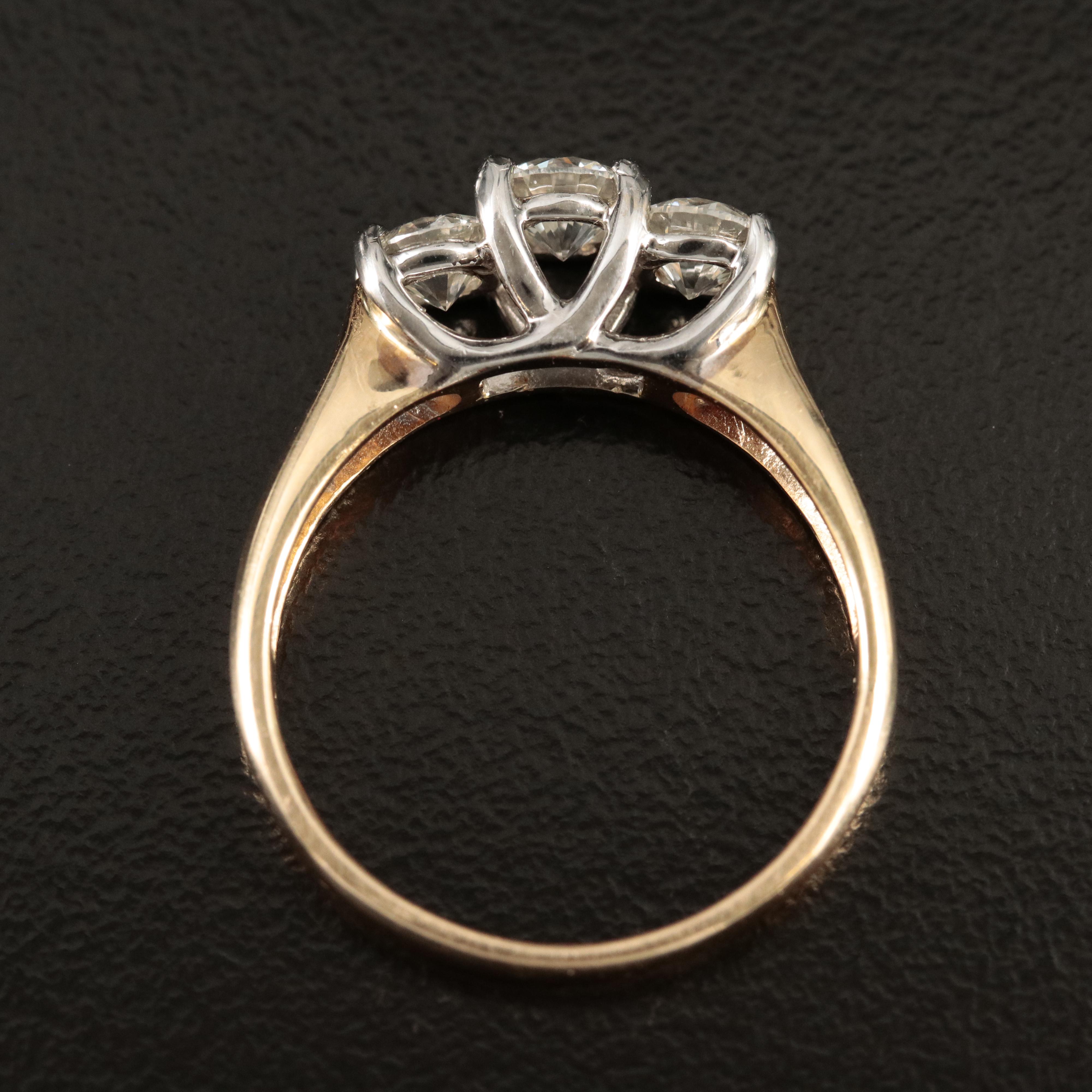 14K 1.00 CTW Diamond Three Stone Ring