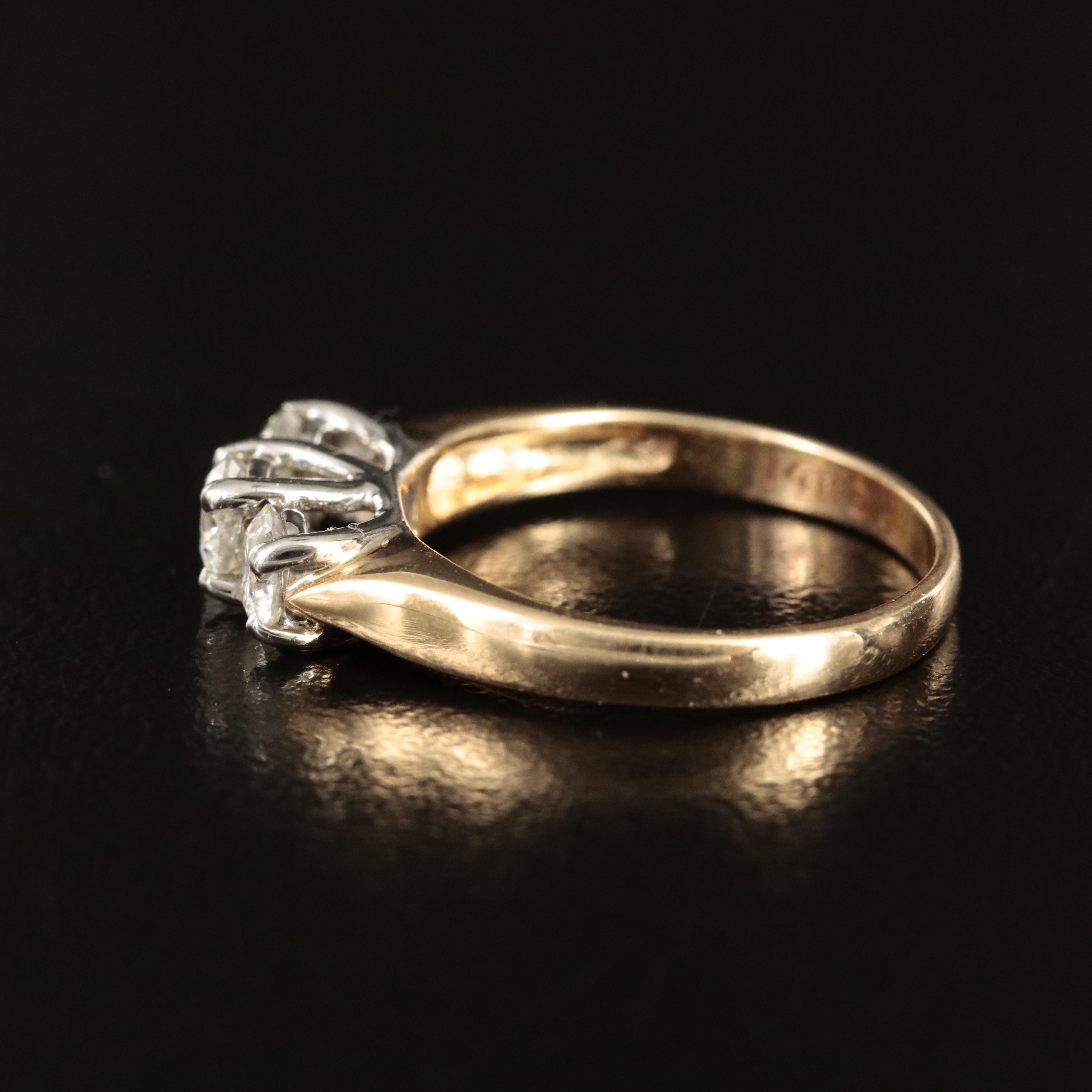 14K 1.00 CTW Diamond Three Stone Ring