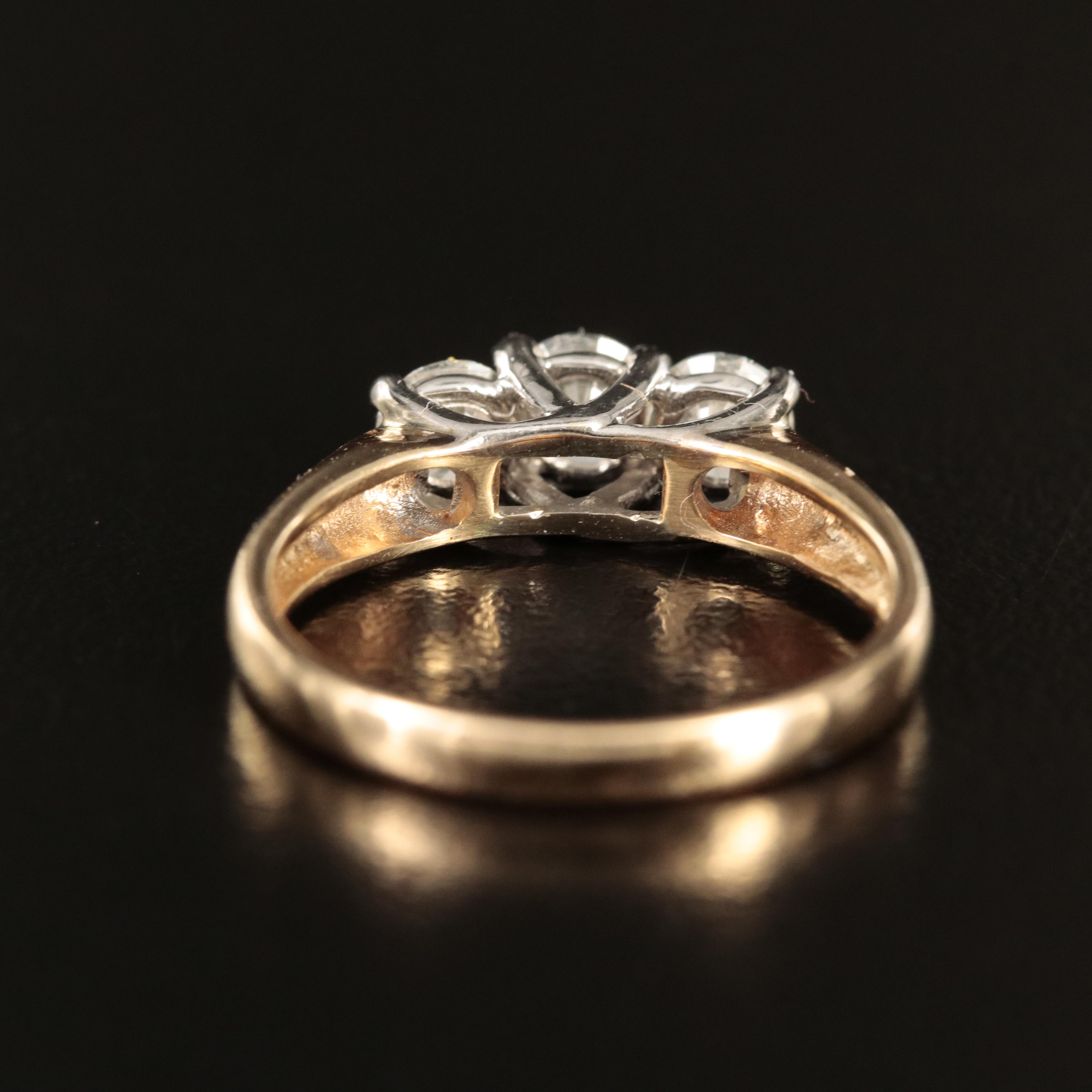 14K 1.00 CTW Diamond Three Stone Ring