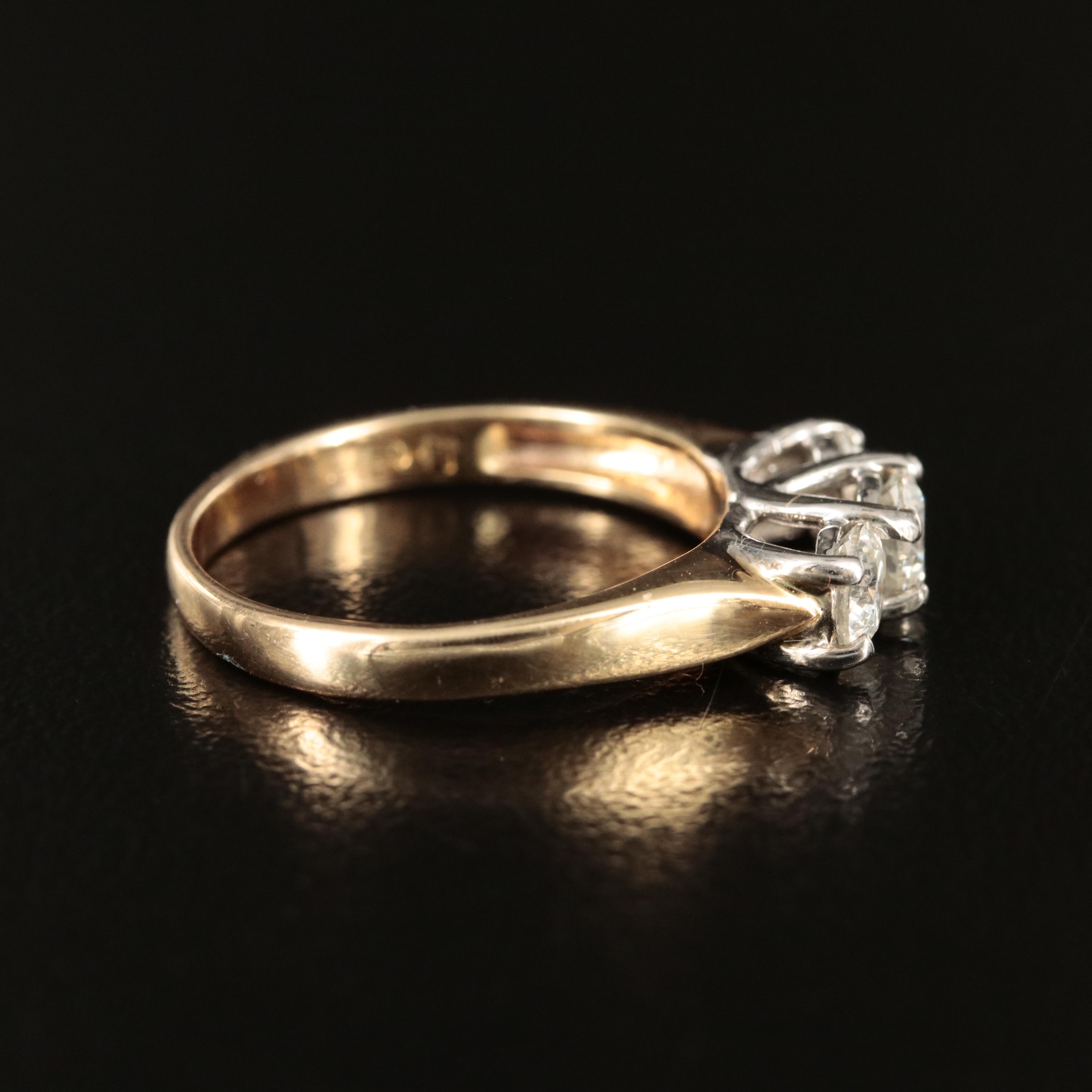 14K 1.00 CTW Diamond Three Stone Ring