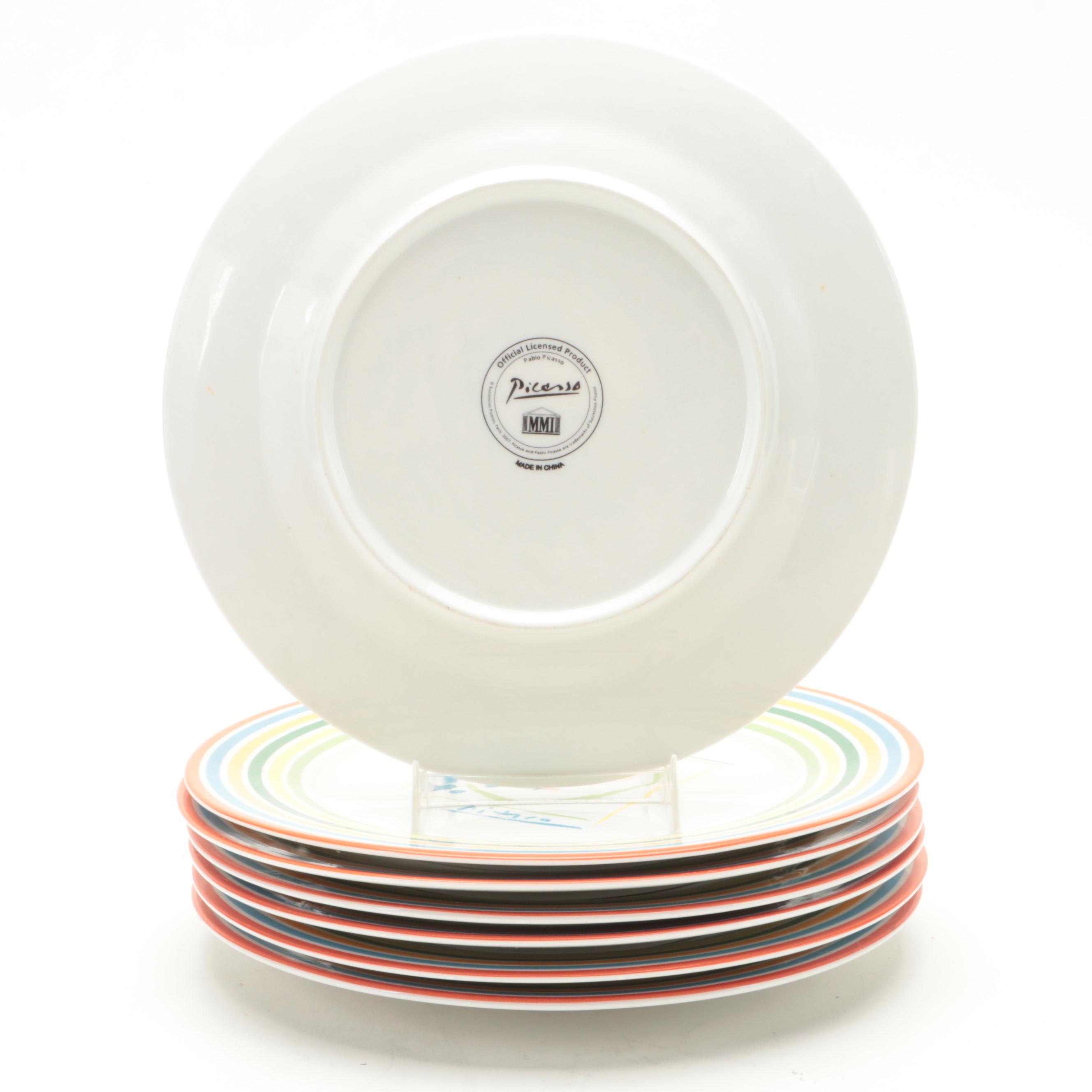 MMI China "Picasso Succession" Crayon Heart Collection Dinner Plates