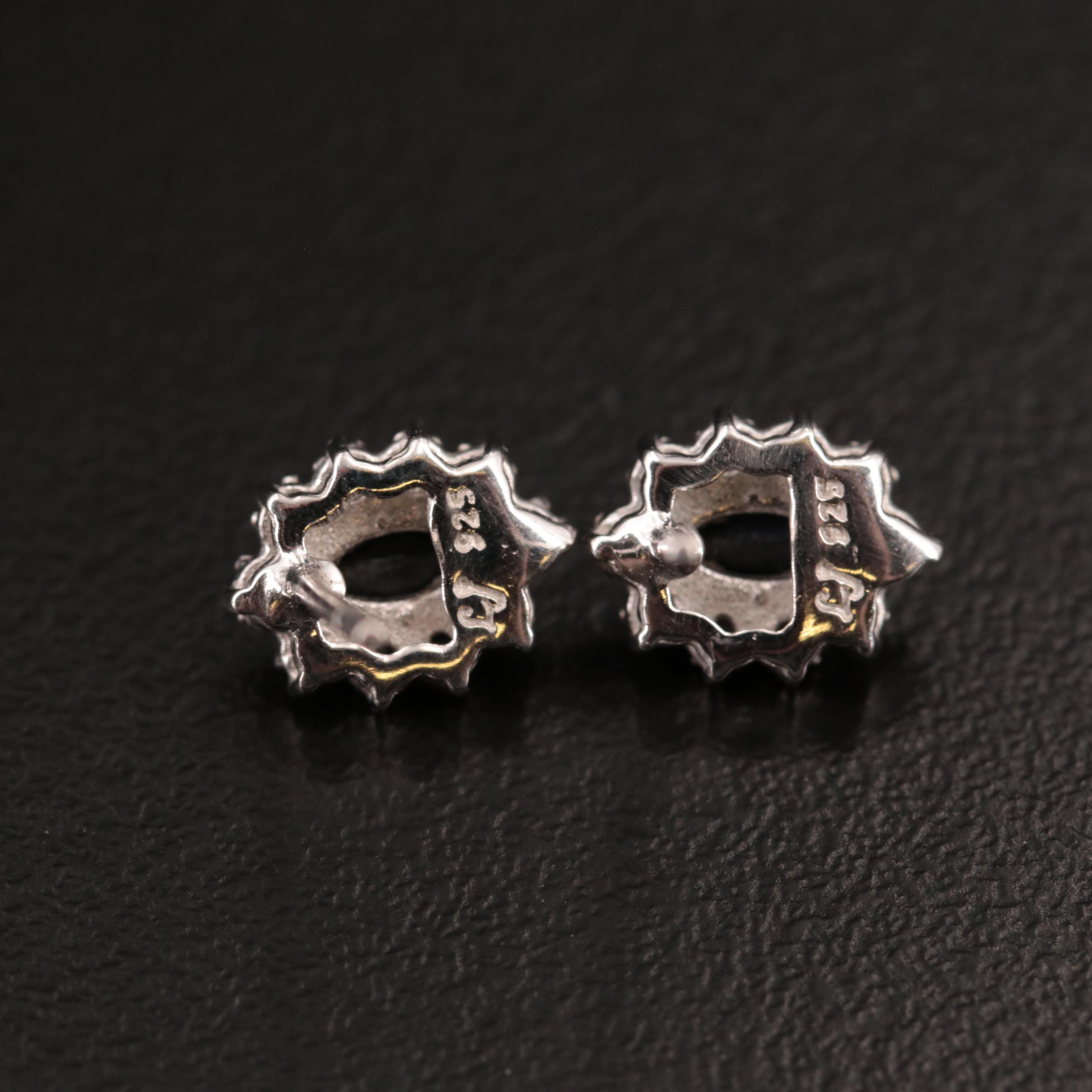 Sterling Silver Sapphire and Topaz Earrings