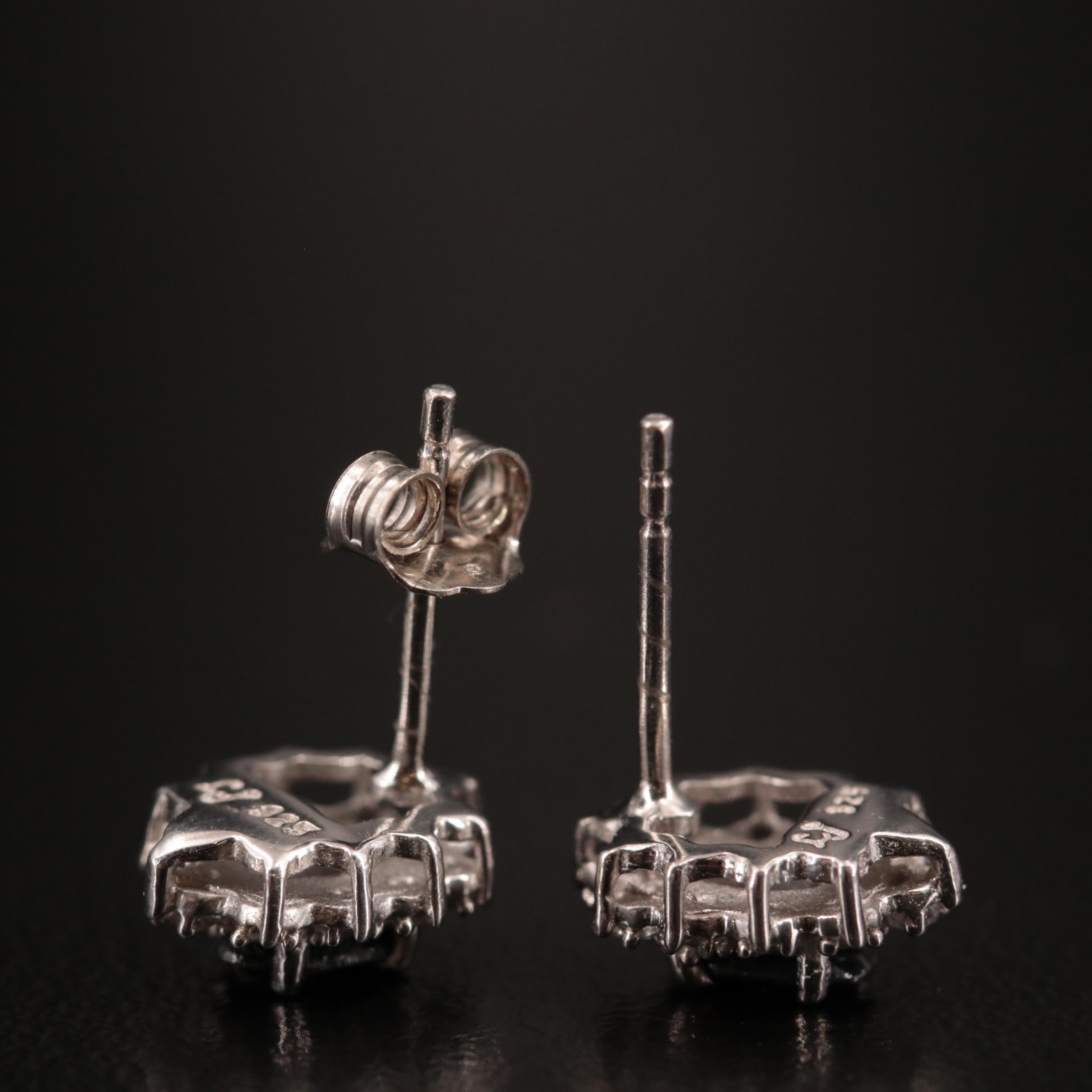 Sterling Silver Sapphire and Topaz Earrings