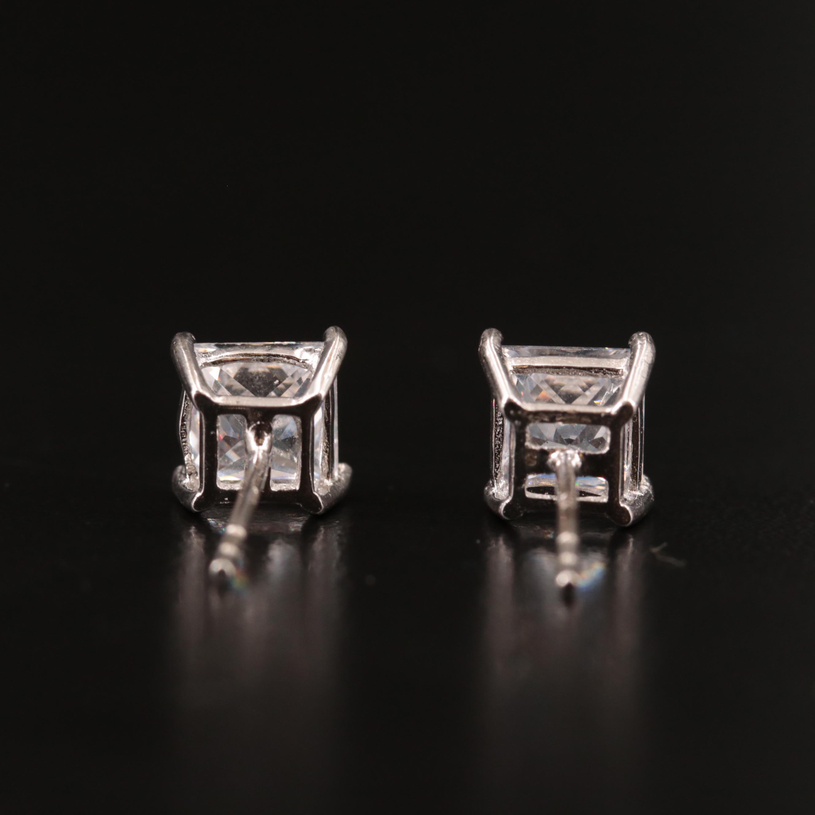 Sterling Silver Cubic Zirconia Stud Earrings