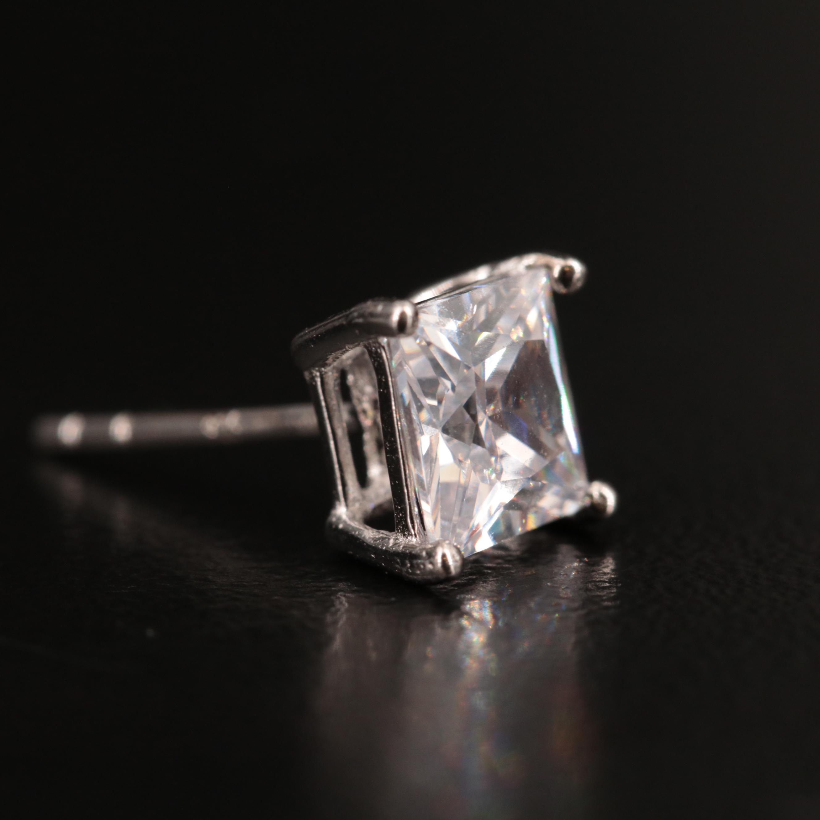 Sterling Silver Cubic Zirconia Stud Earrings