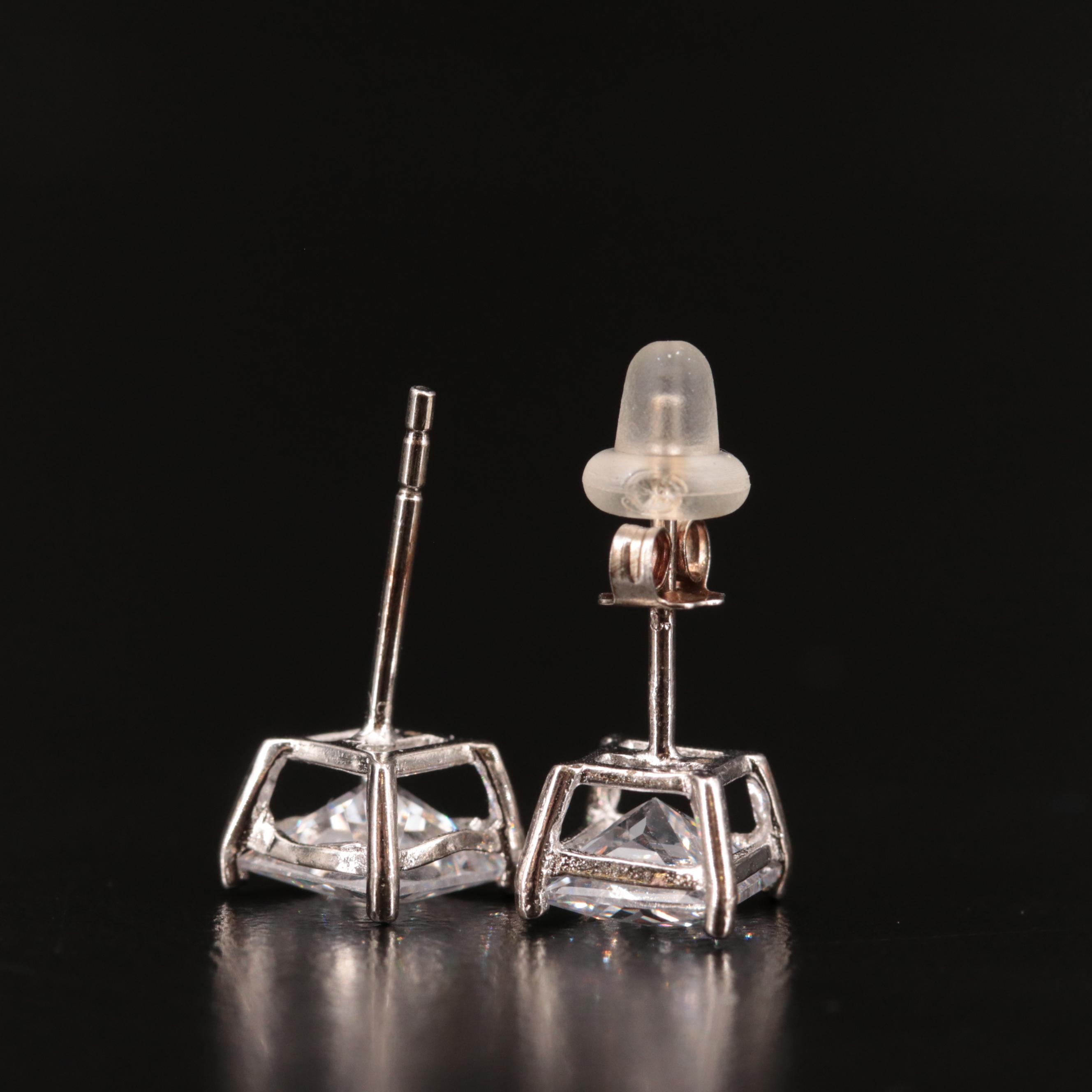 Sterling Silver Cubic Zirconia Stud Earrings