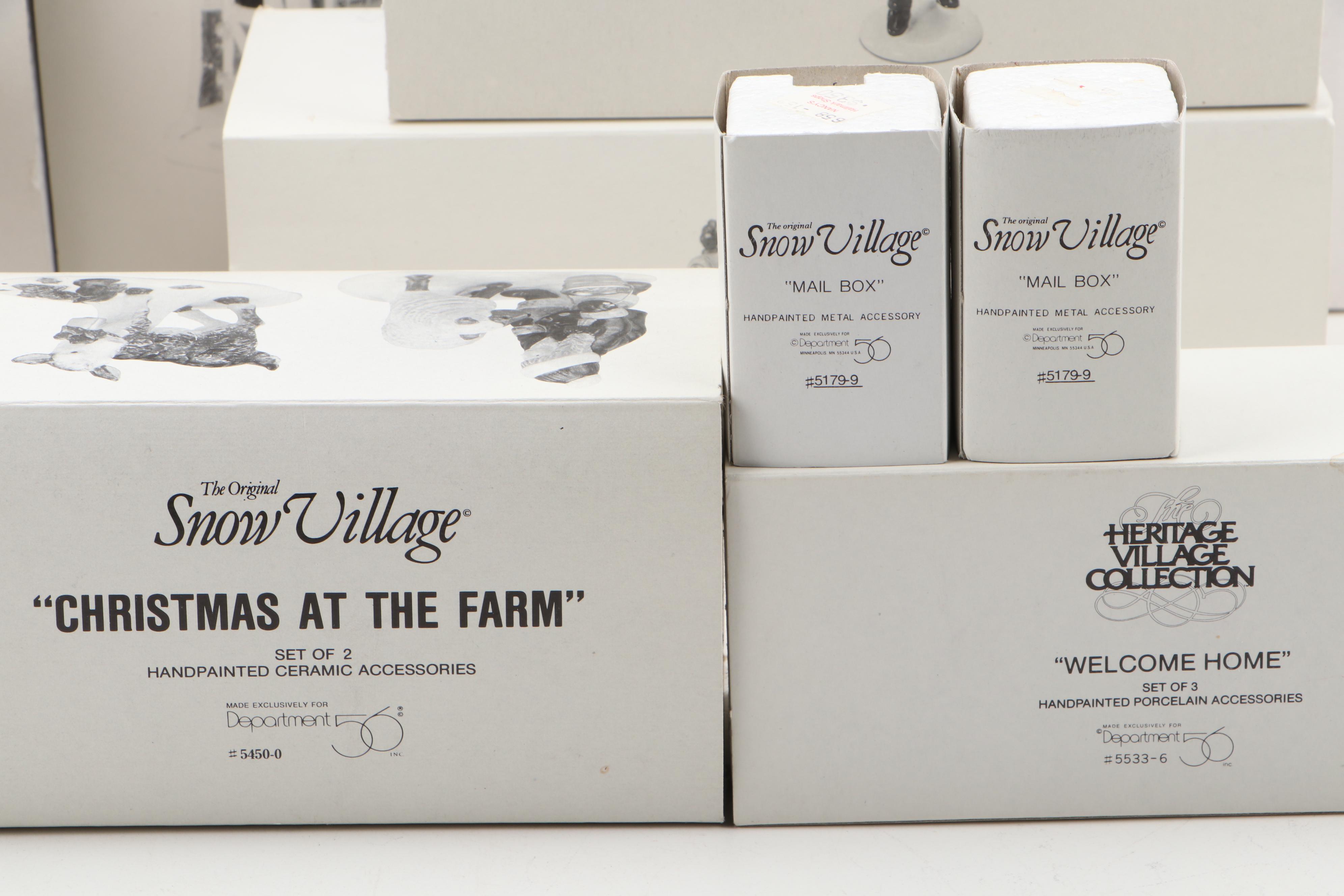 Department 56 "Al's TV Shop" and Other Snow Village Accessories