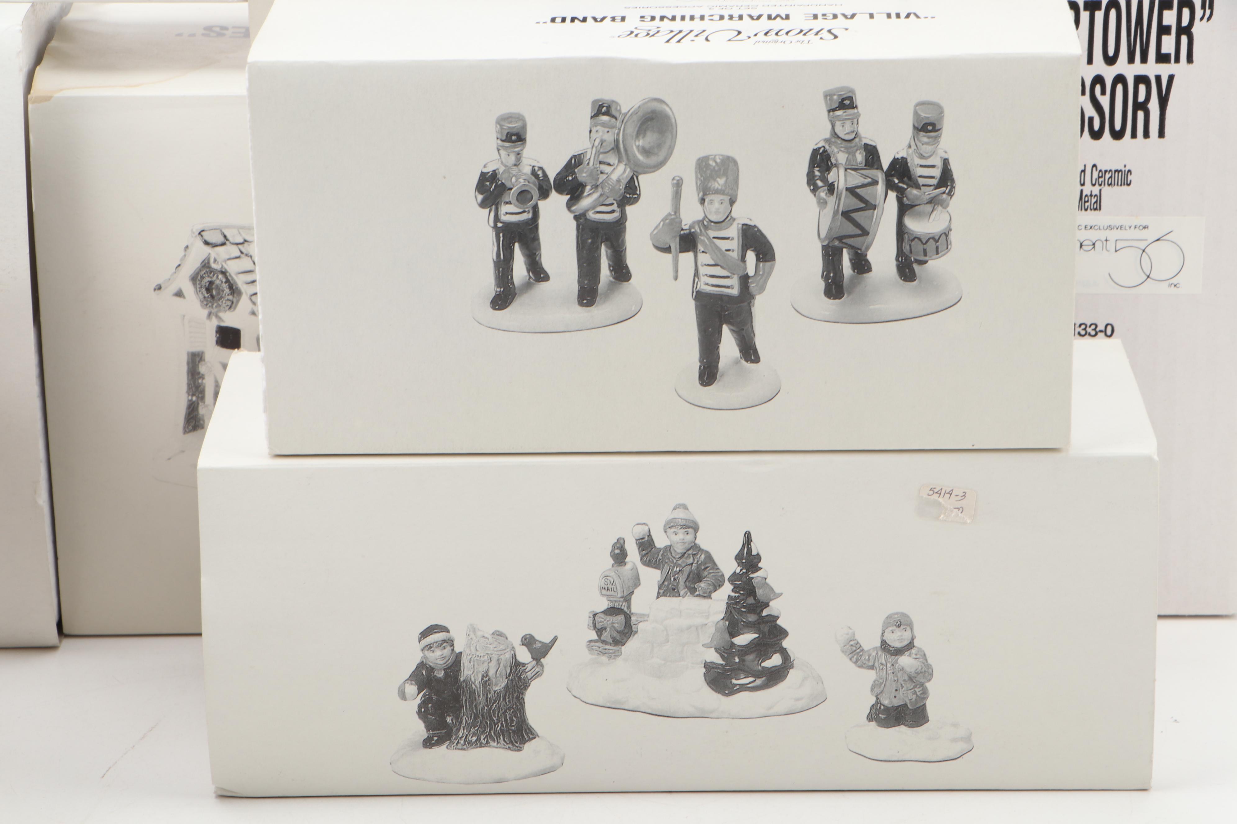 Department 56 "Al's TV Shop" and Other Snow Village Accessories