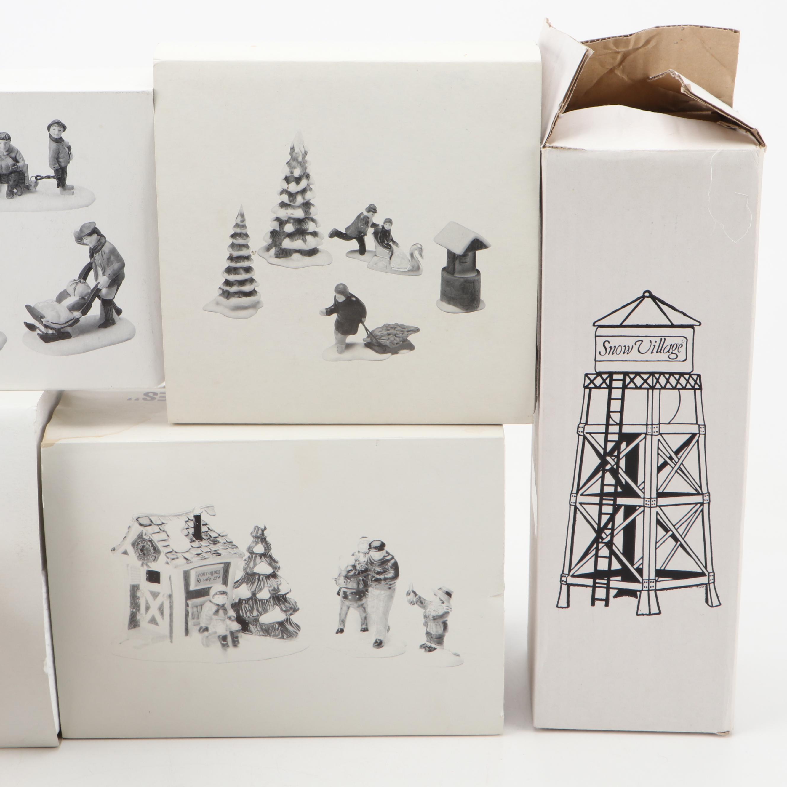 Department 56 "Al's TV Shop" and Other Snow Village Accessories