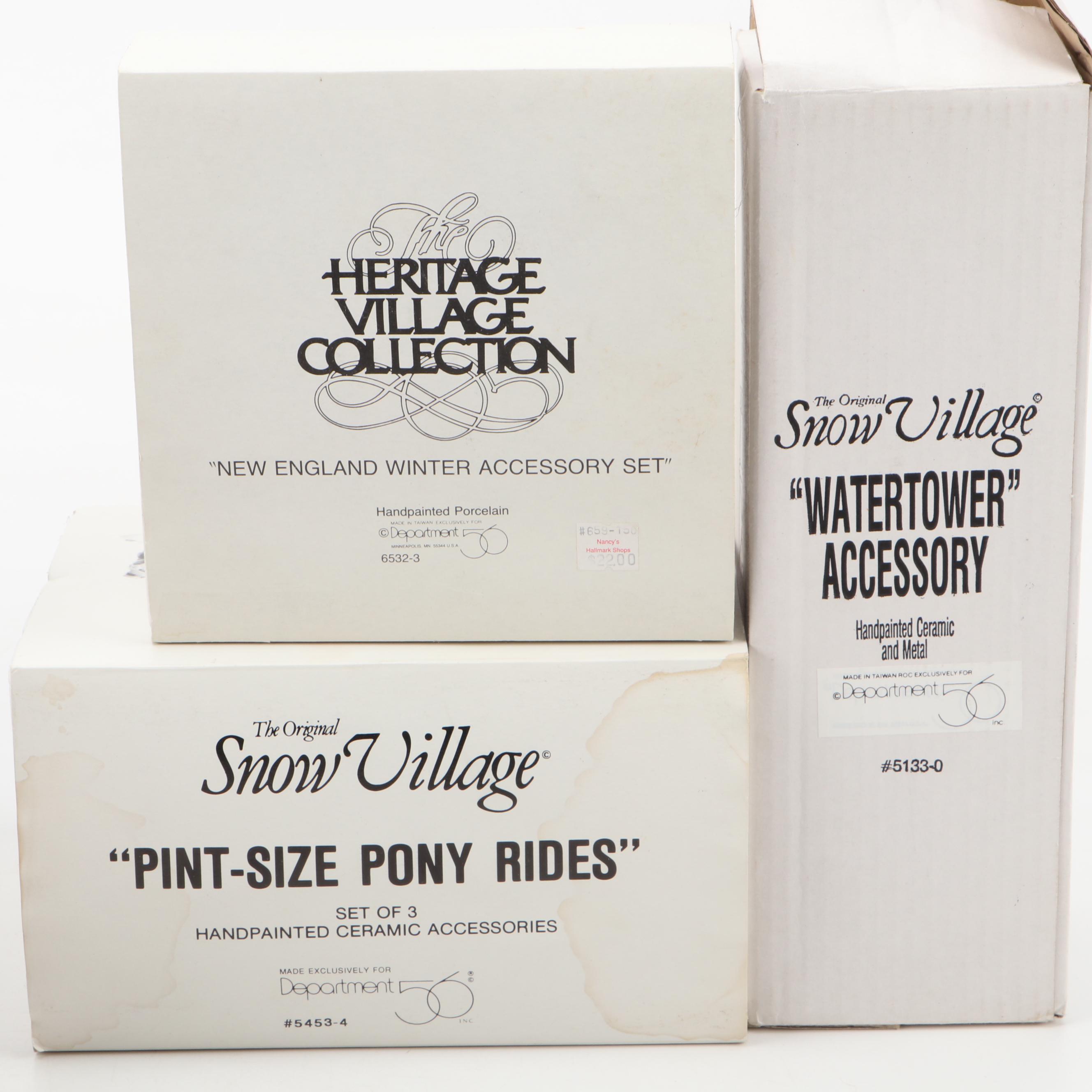 Department 56 "Al's TV Shop" and Other Snow Village Accessories