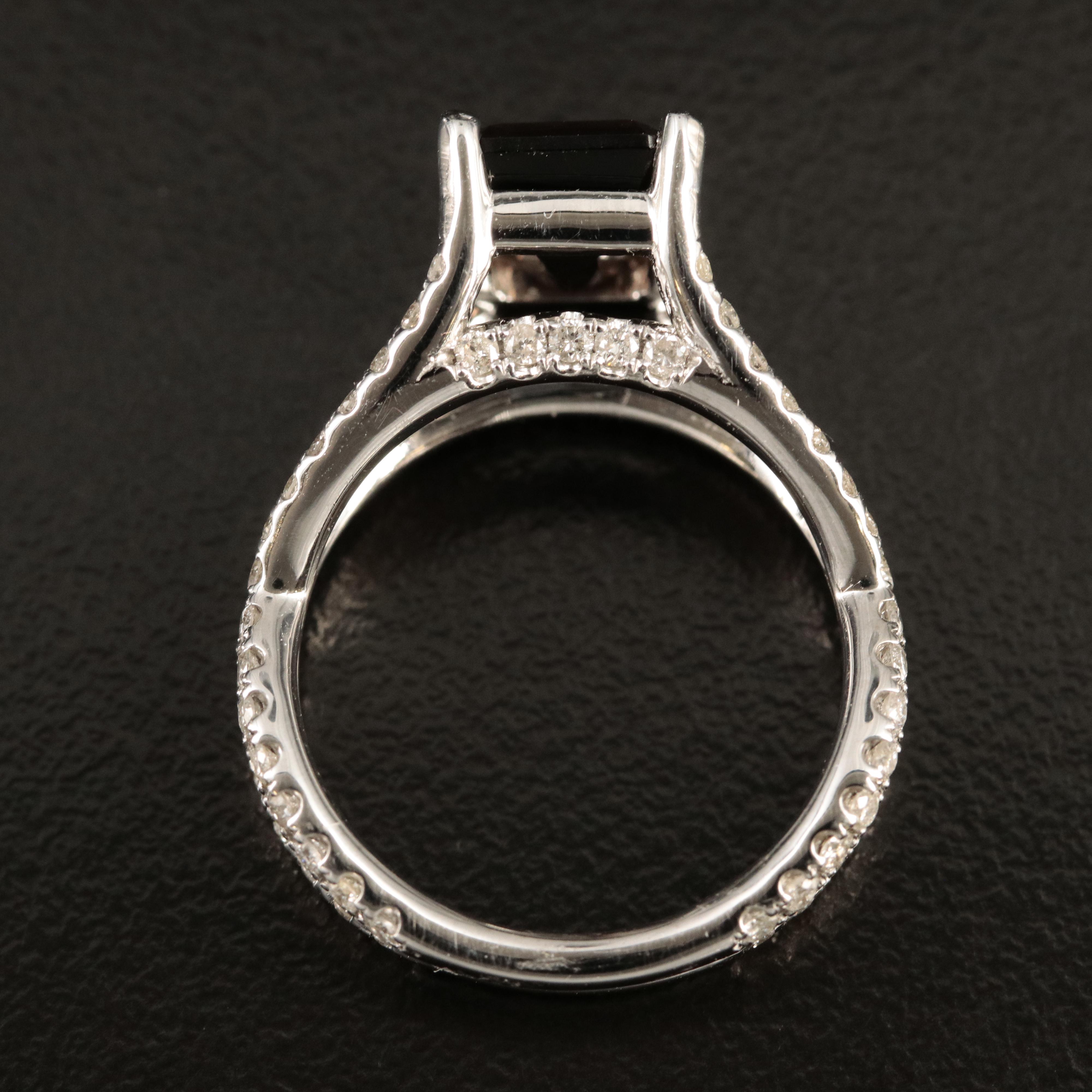 14K Smoky Quartz and Diamond Ring