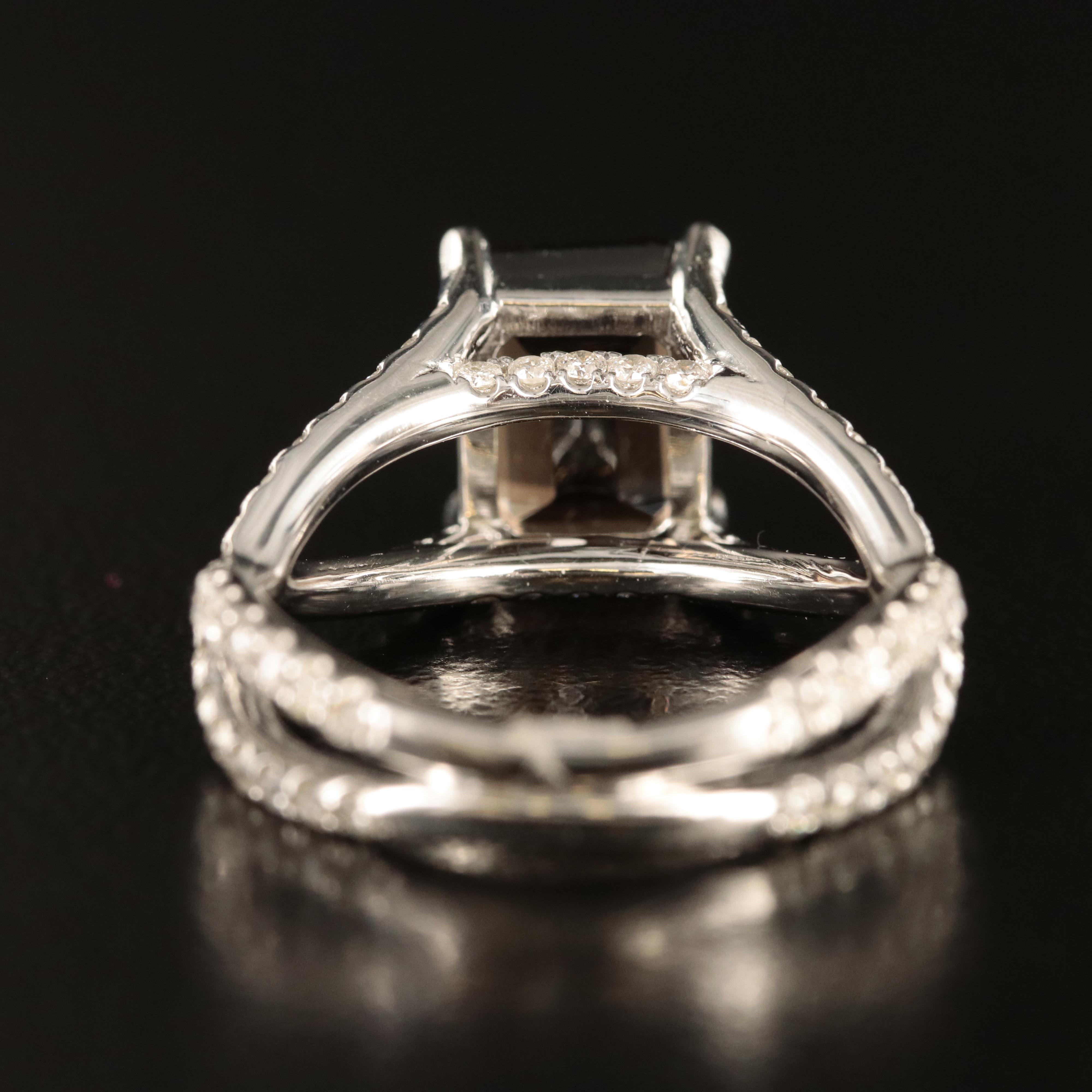 14K Smoky Quartz and Diamond Ring