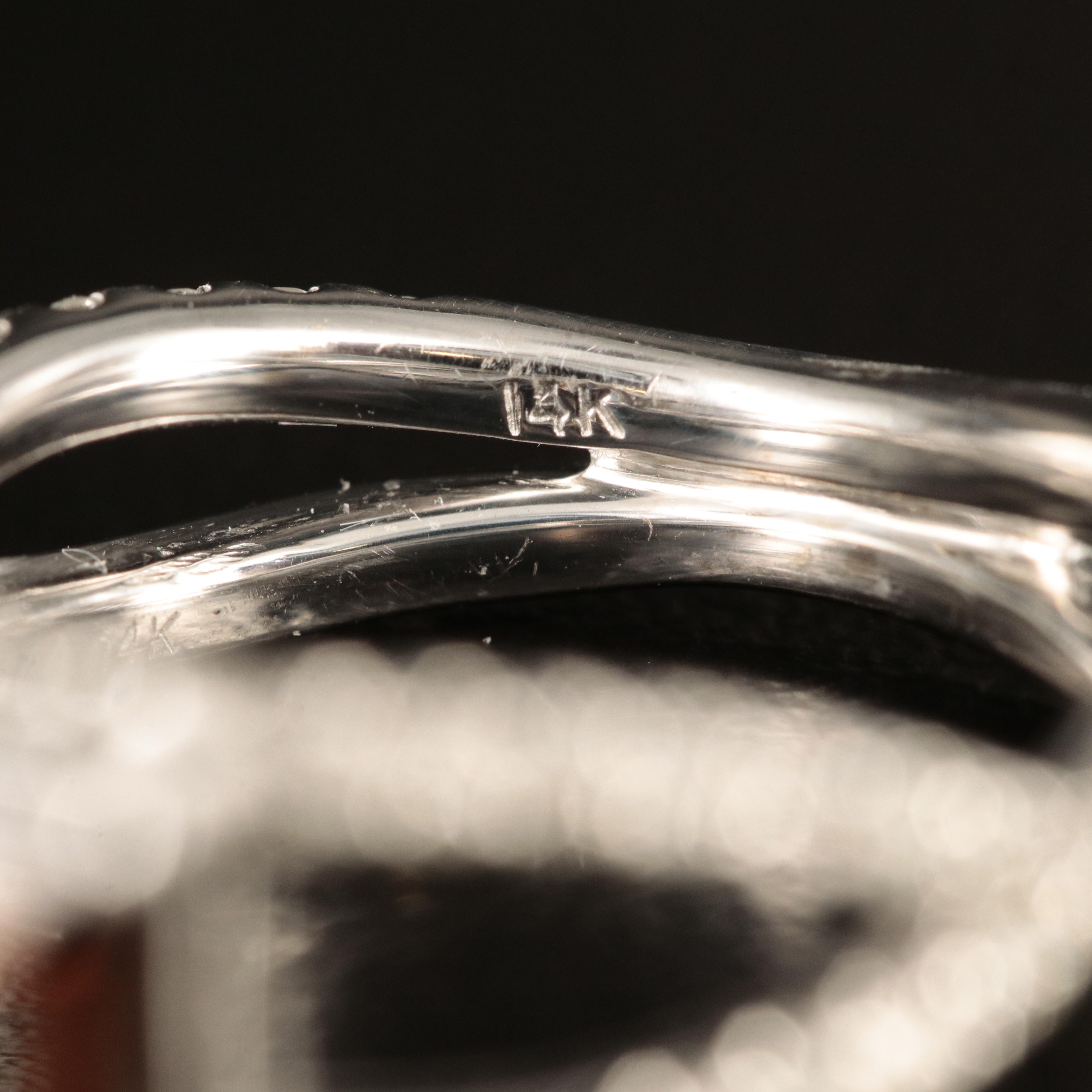 14K Smoky Quartz and Diamond Ring