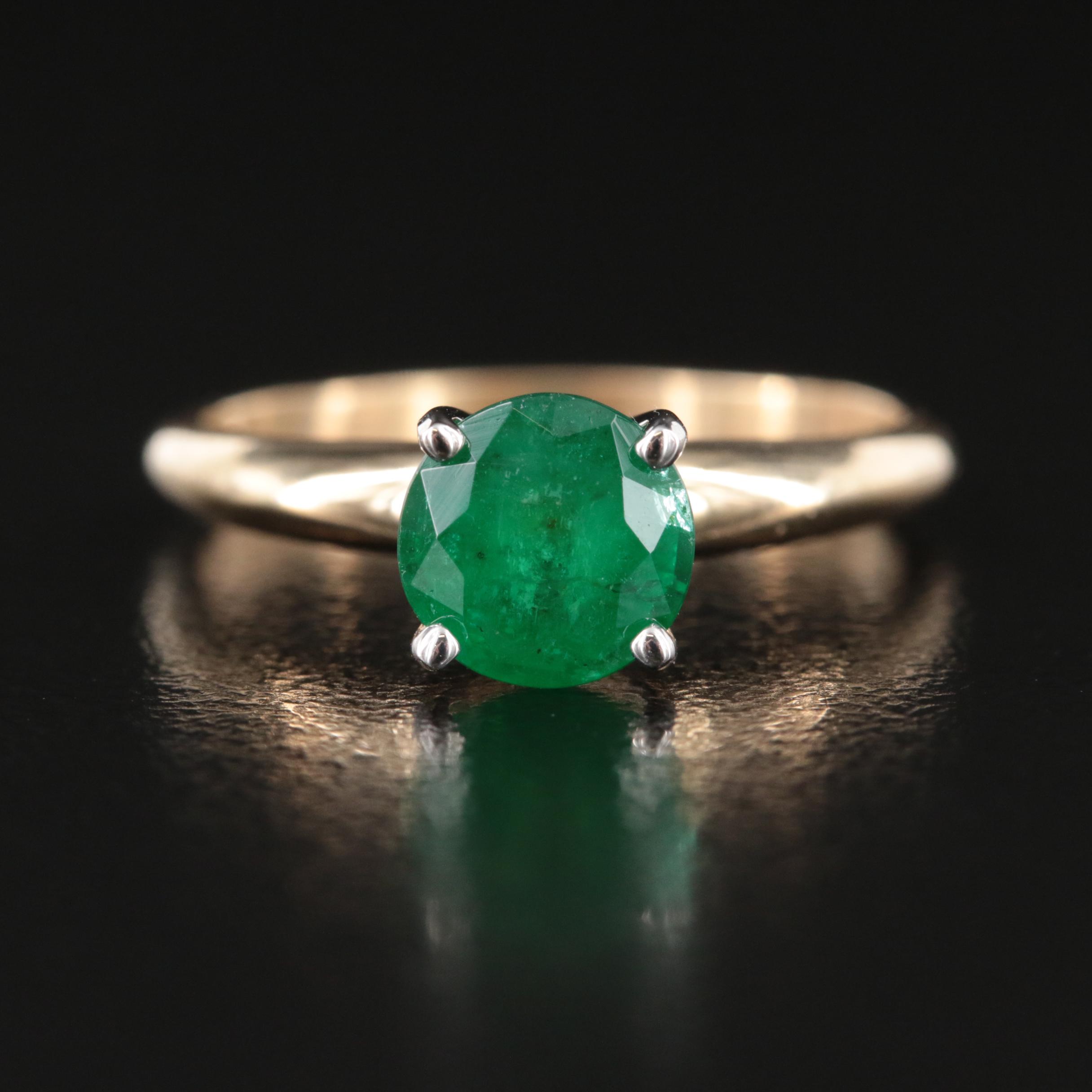 14K 1.21 CT Emerald Ring