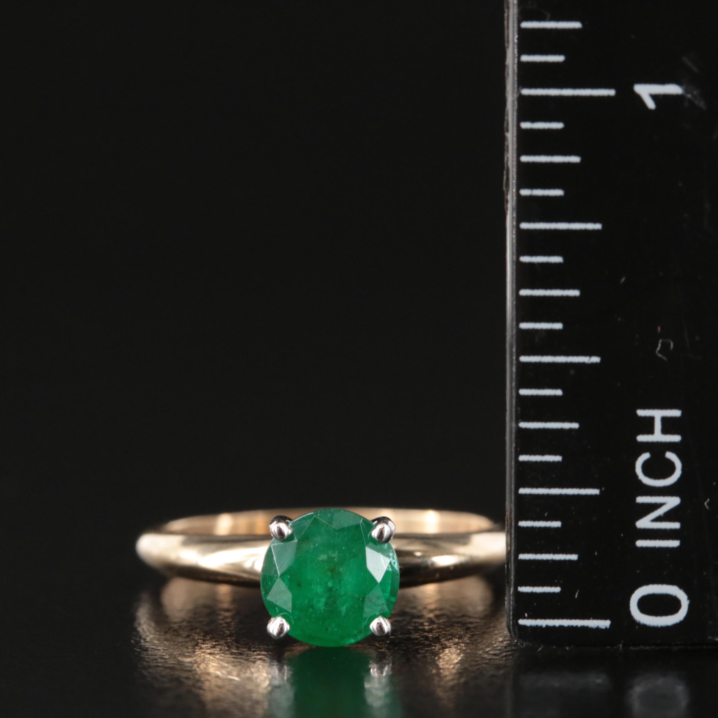 14K 1.21 CT Emerald Ring