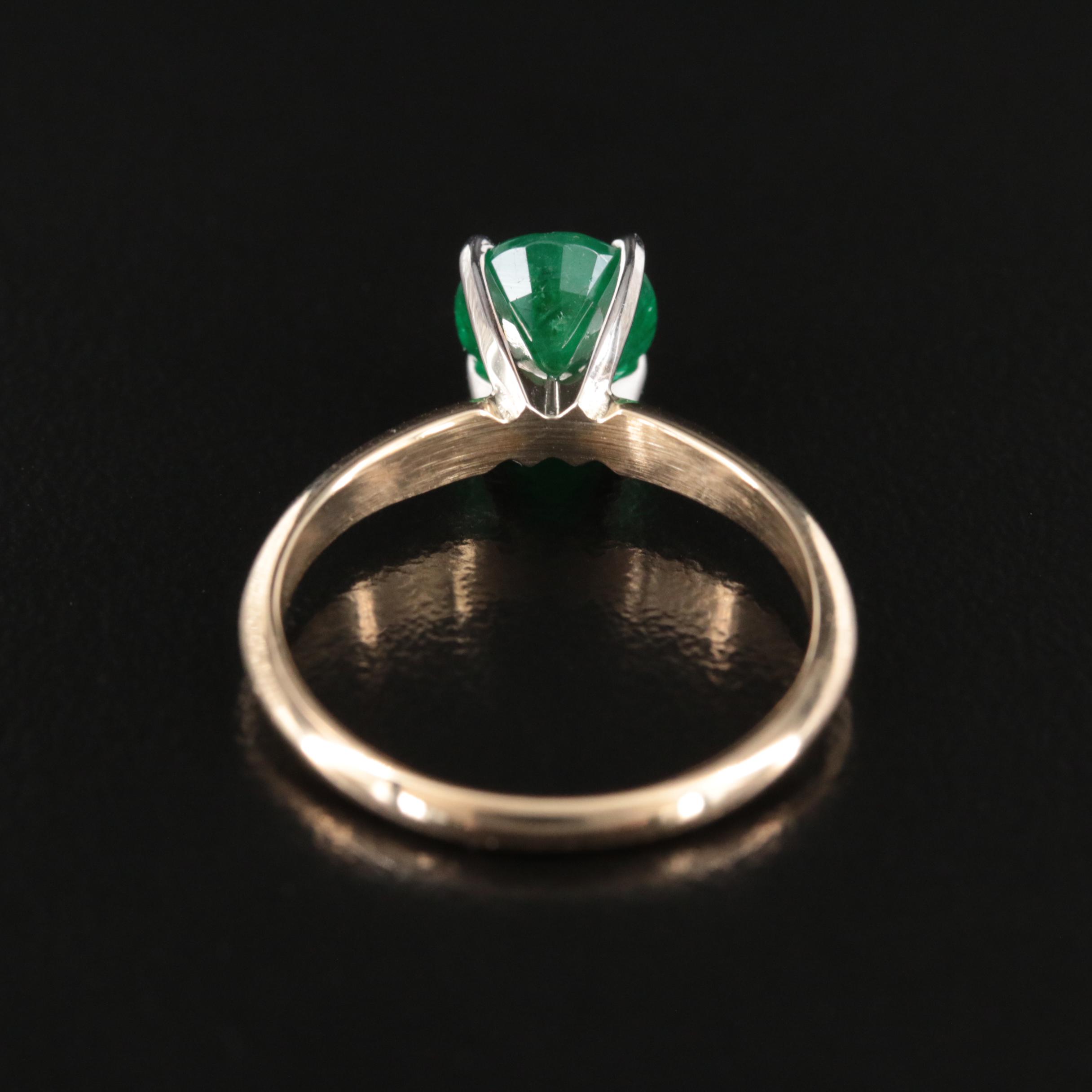 14K 1.21 CT Emerald Ring