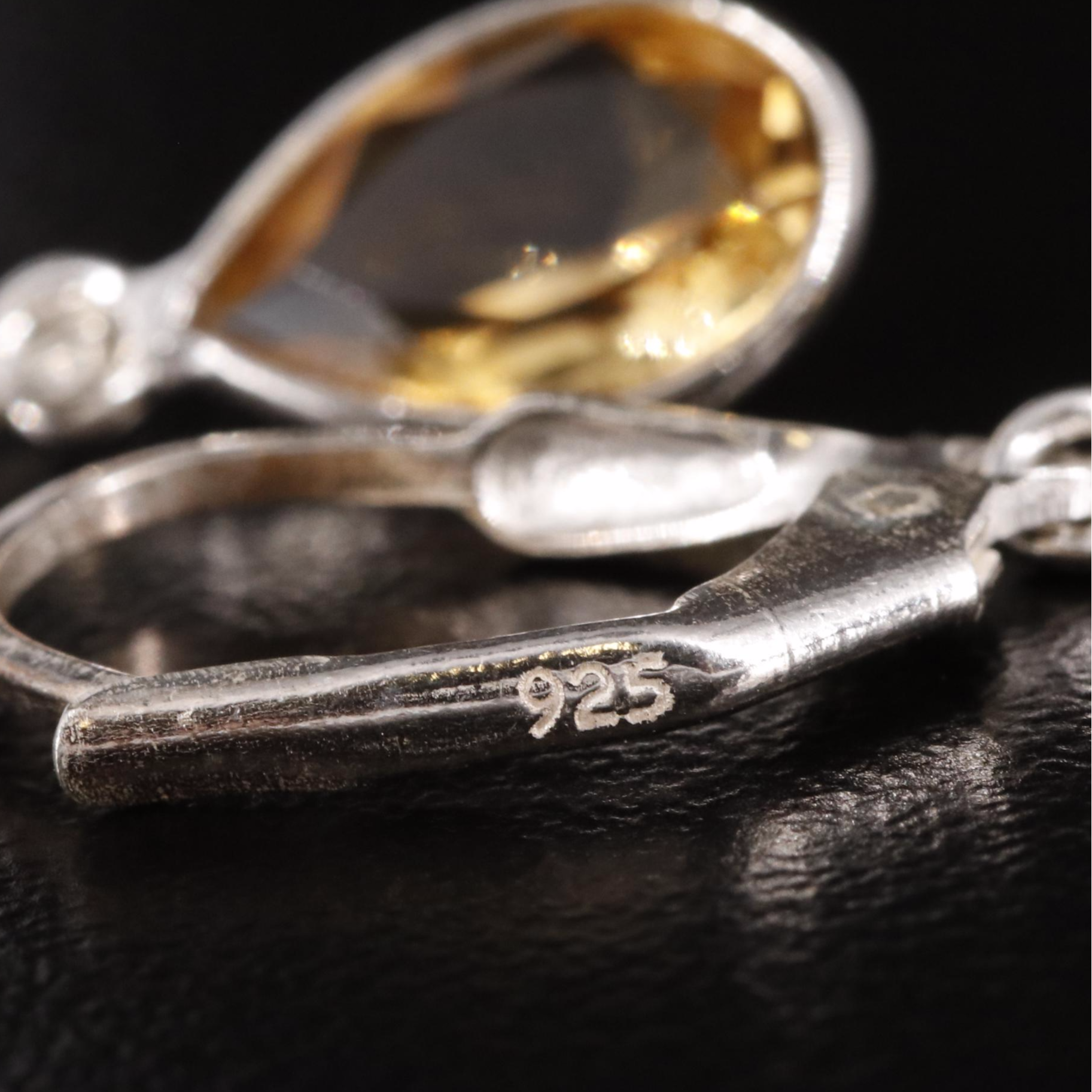 Sterling Citrine Dangle Earrings