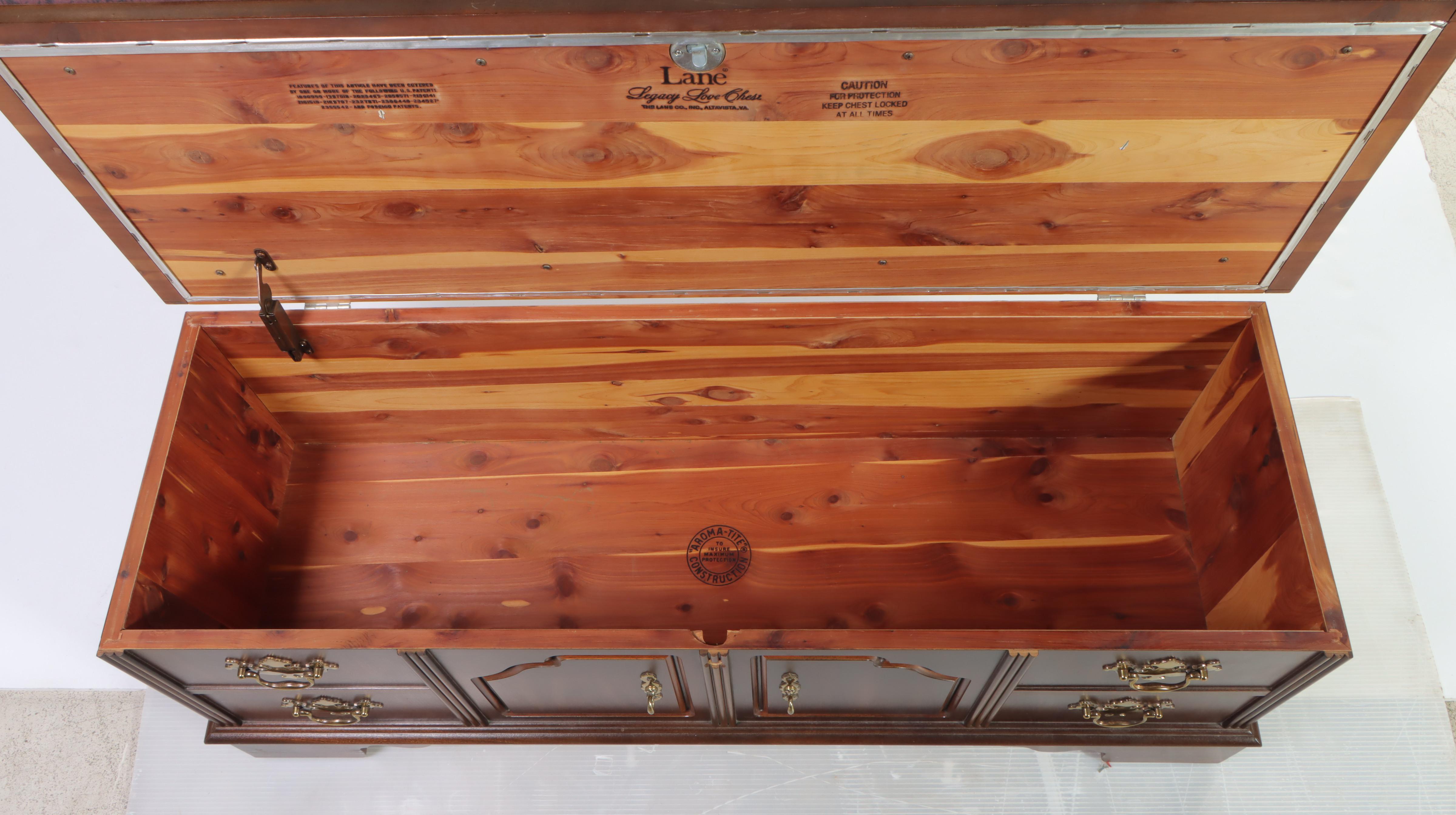 Lane "Aroma-Tite" Chippendale Style Cherrywood and Cedar Blanket Chest/Bench