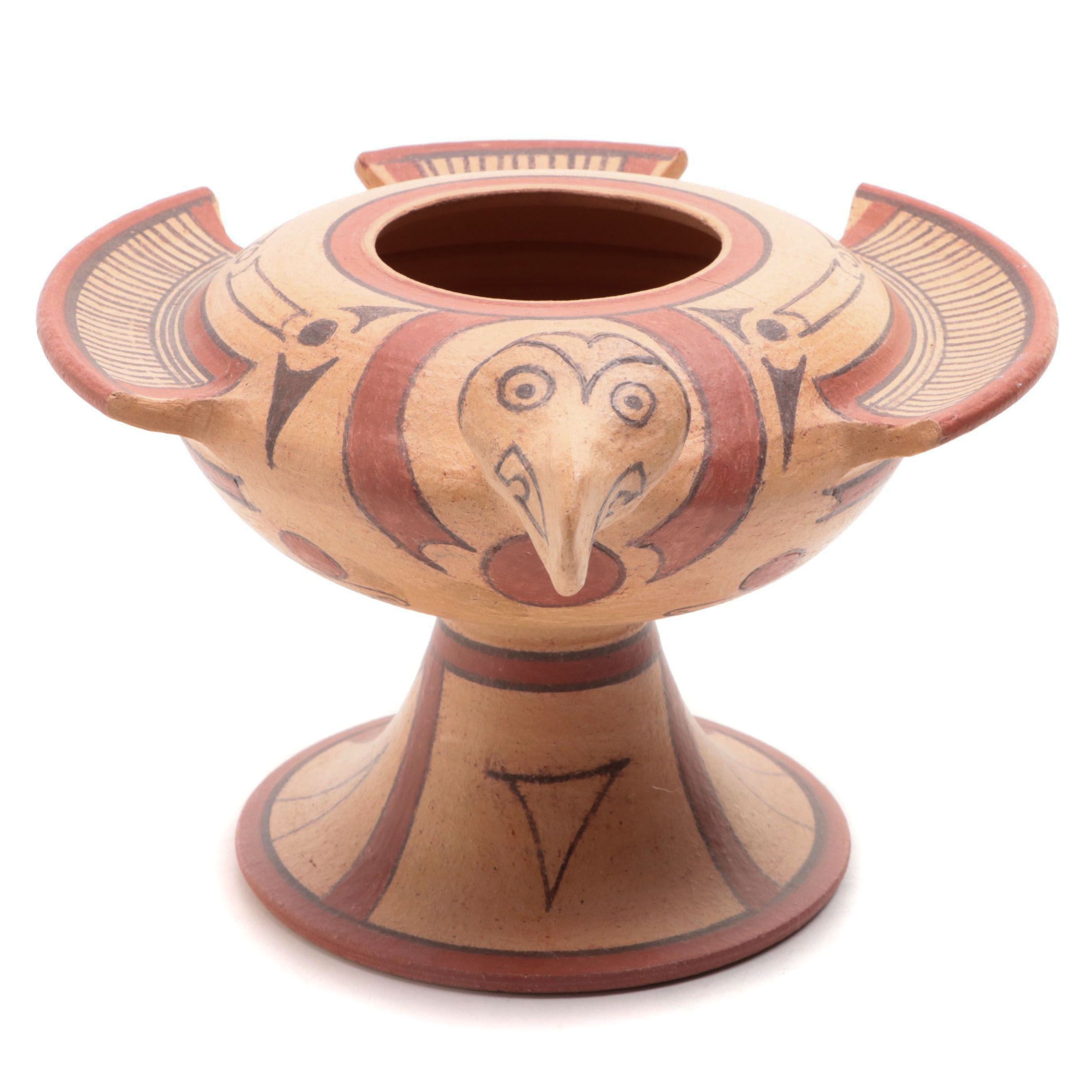 Ceramica La Pena Veraguas Panama Footed Bird Bowl