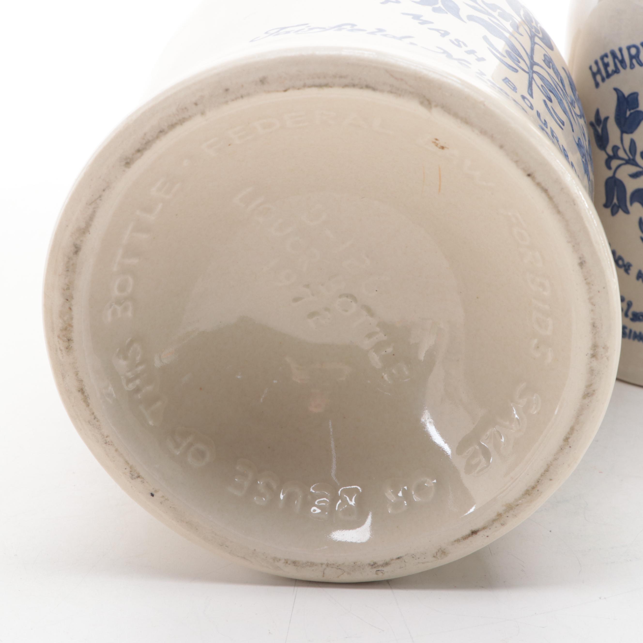 Henry McKenna Bourbon Salt Glazed Stoneware Jugs