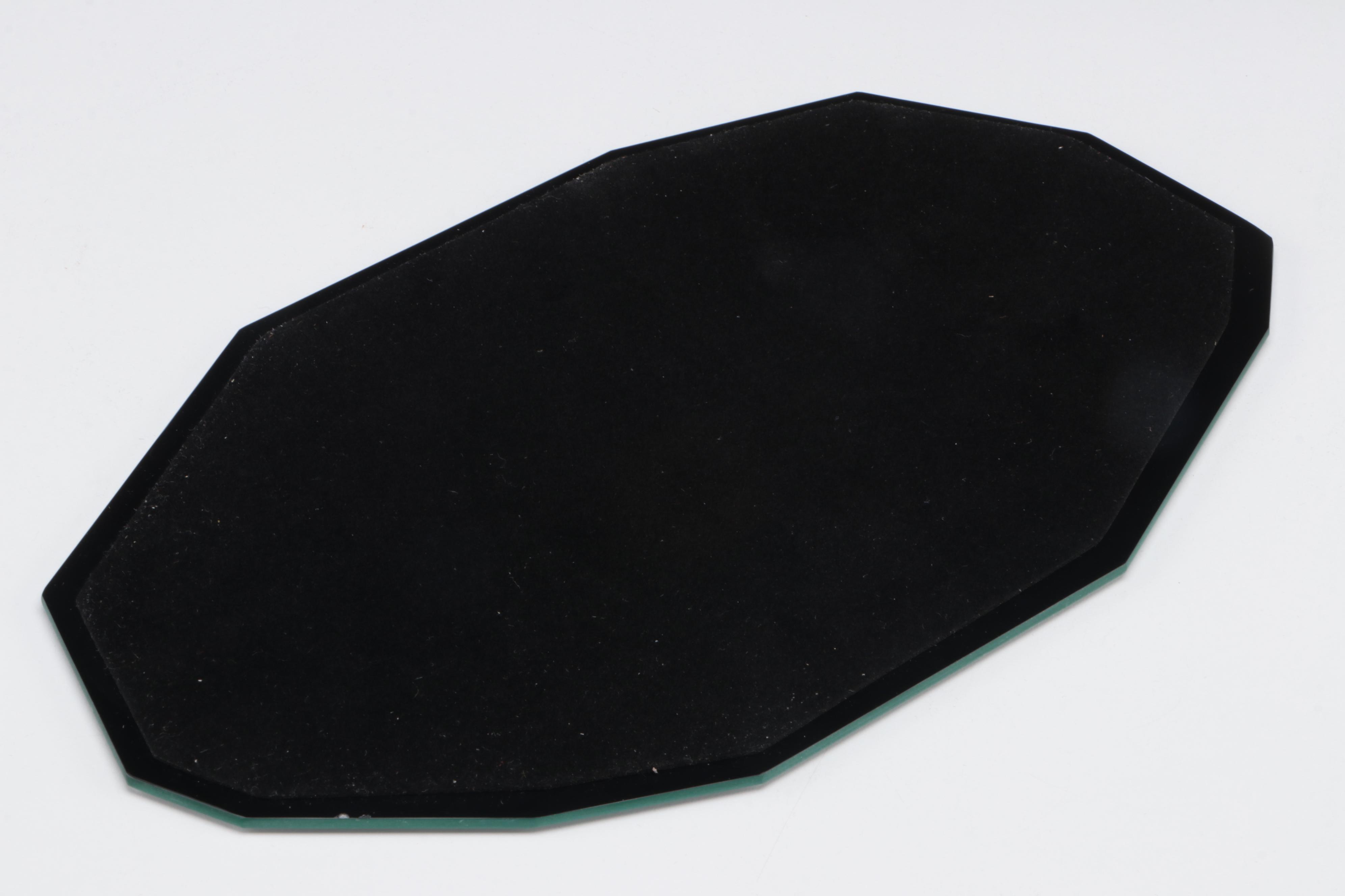 Swarovski Crystal "Blue Flower" Candle Holders and Lidded Jewel Box with Mirror