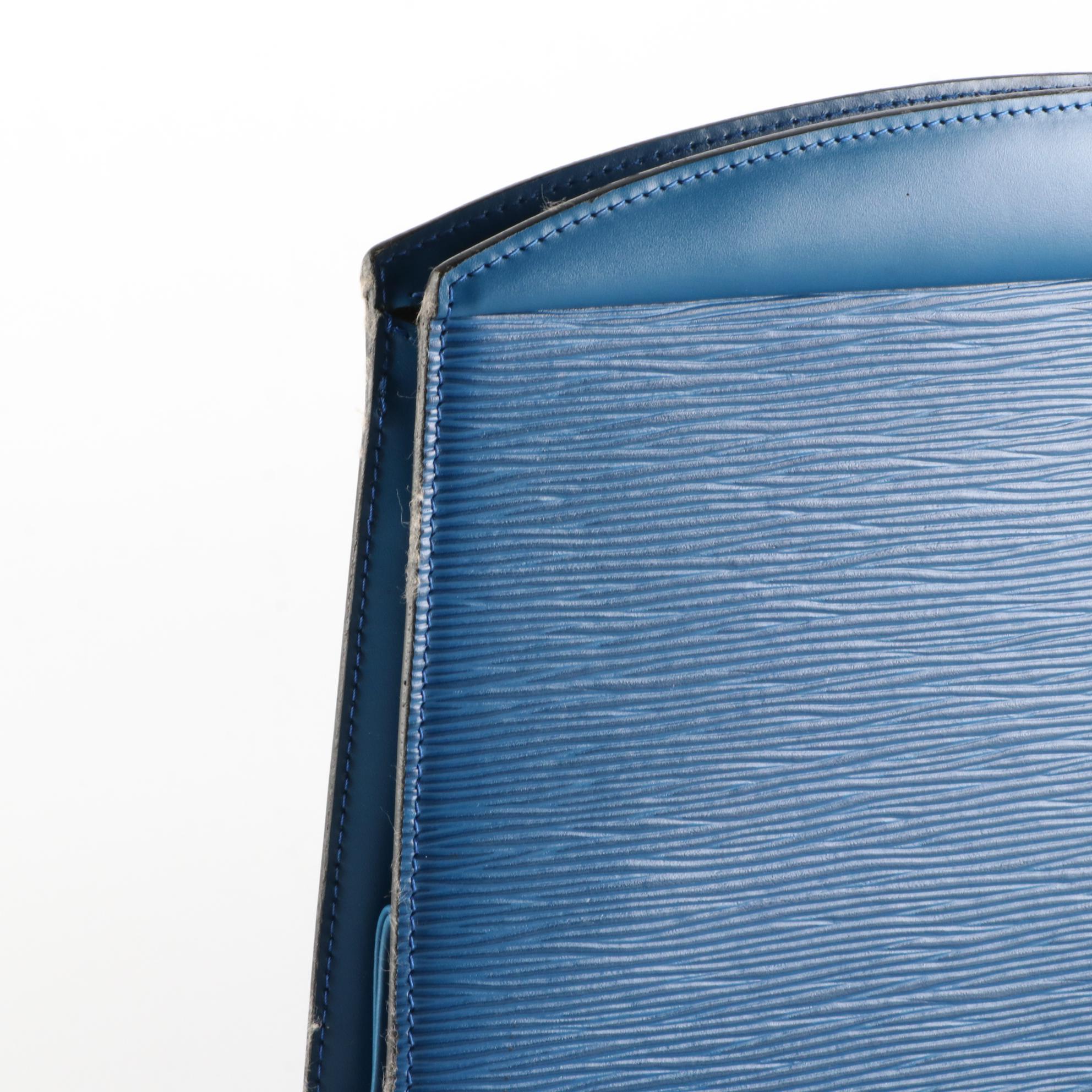 Louis Vuitton Trousse Crete in Toledo Blue Epi and Smooth Leather