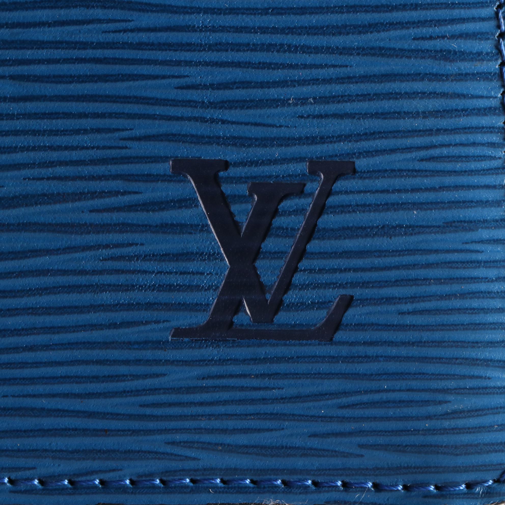 Louis Vuitton Trousse Crete in Toledo Blue Epi and Smooth Leather
