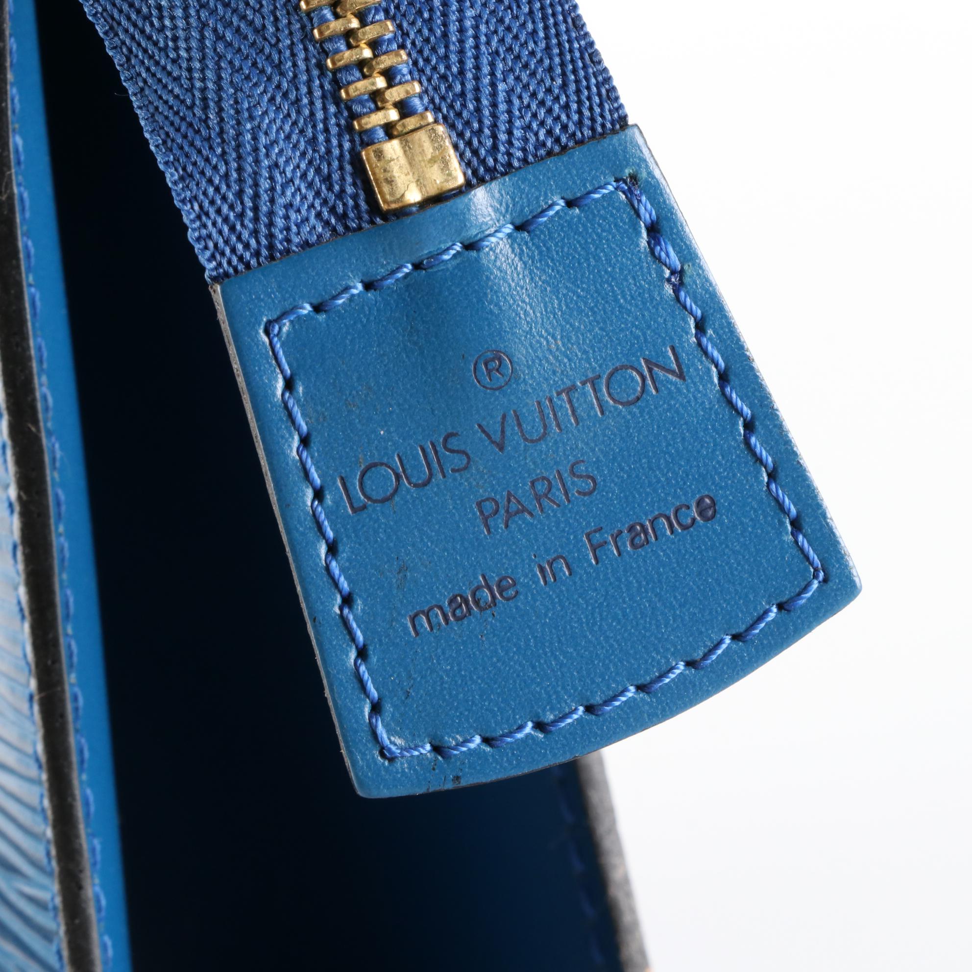 Louis Vuitton Trousse Crete in Toledo Blue Epi and Smooth Leather