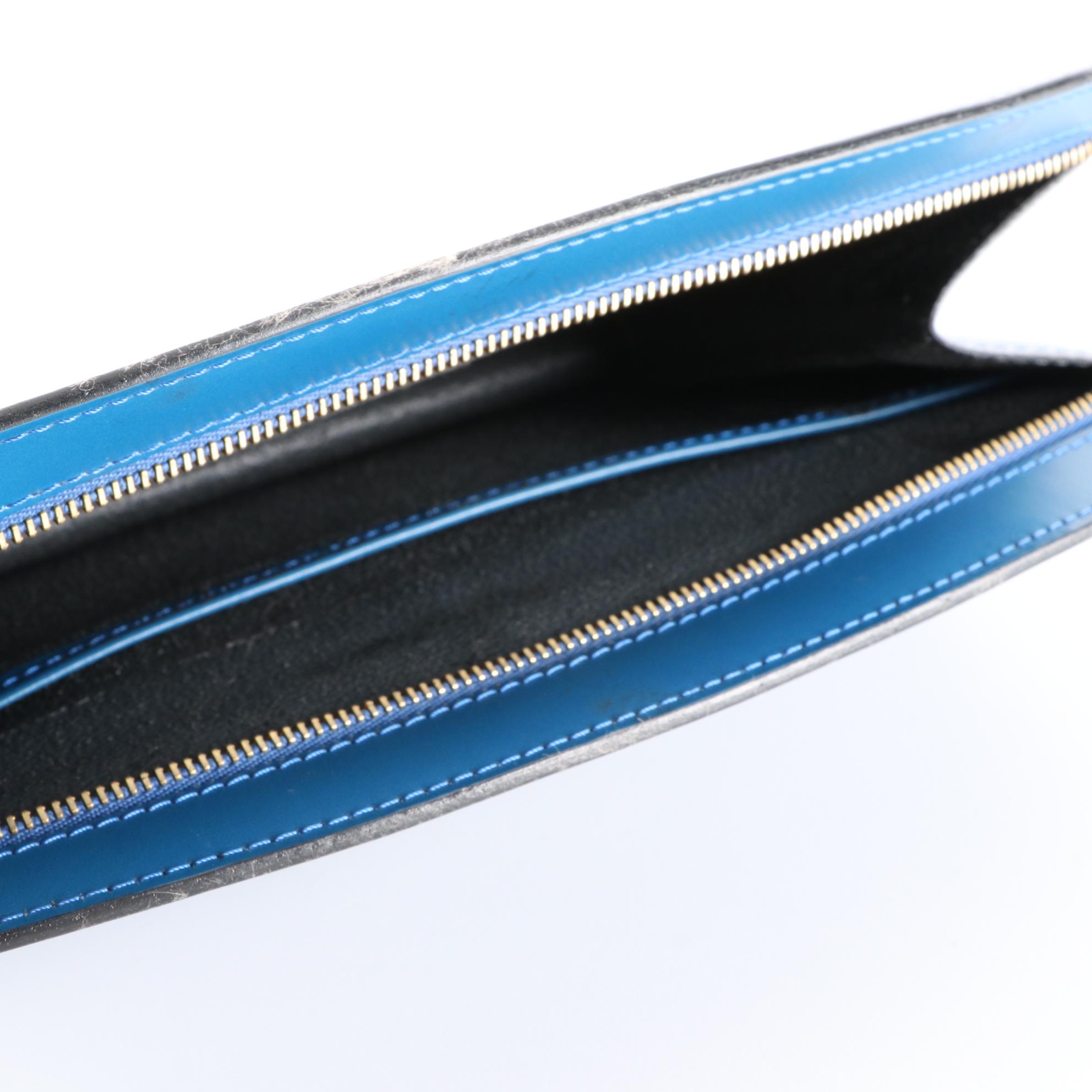 Louis Vuitton Trousse Crete in Toledo Blue Epi and Smooth Leather