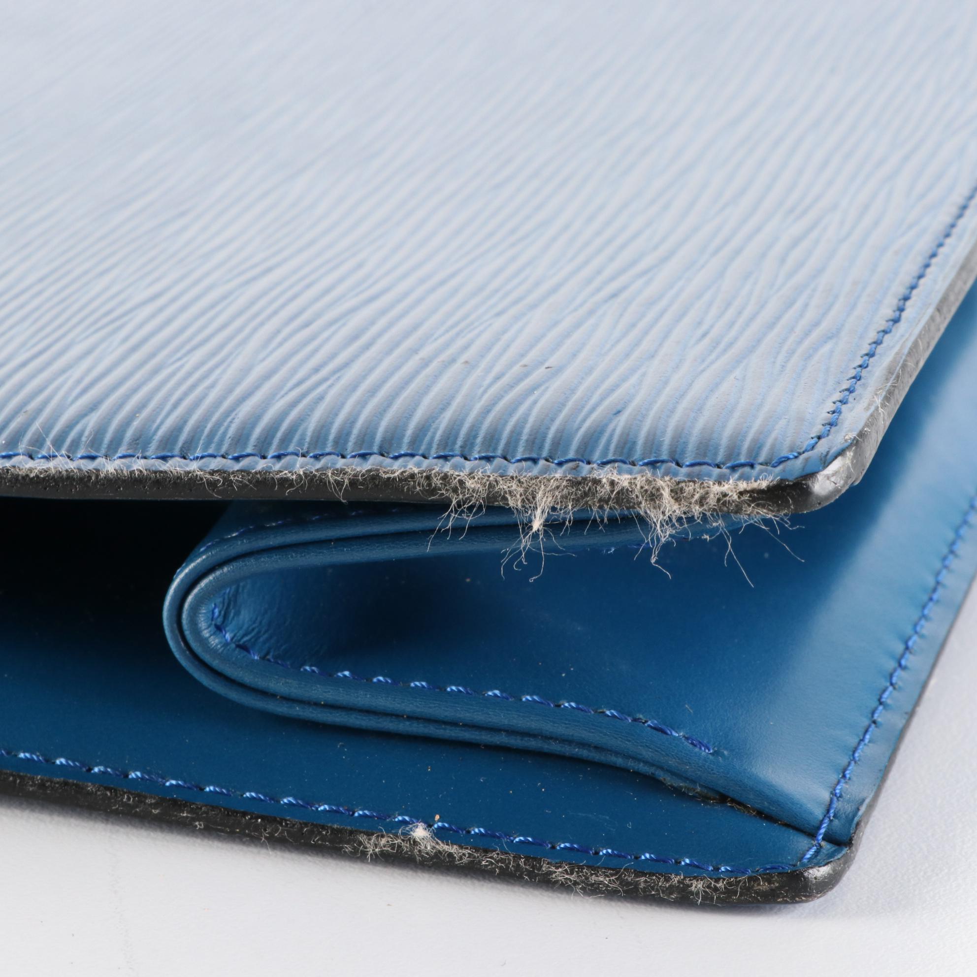 Louis Vuitton Trousse Crete in Toledo Blue Epi and Smooth Leather