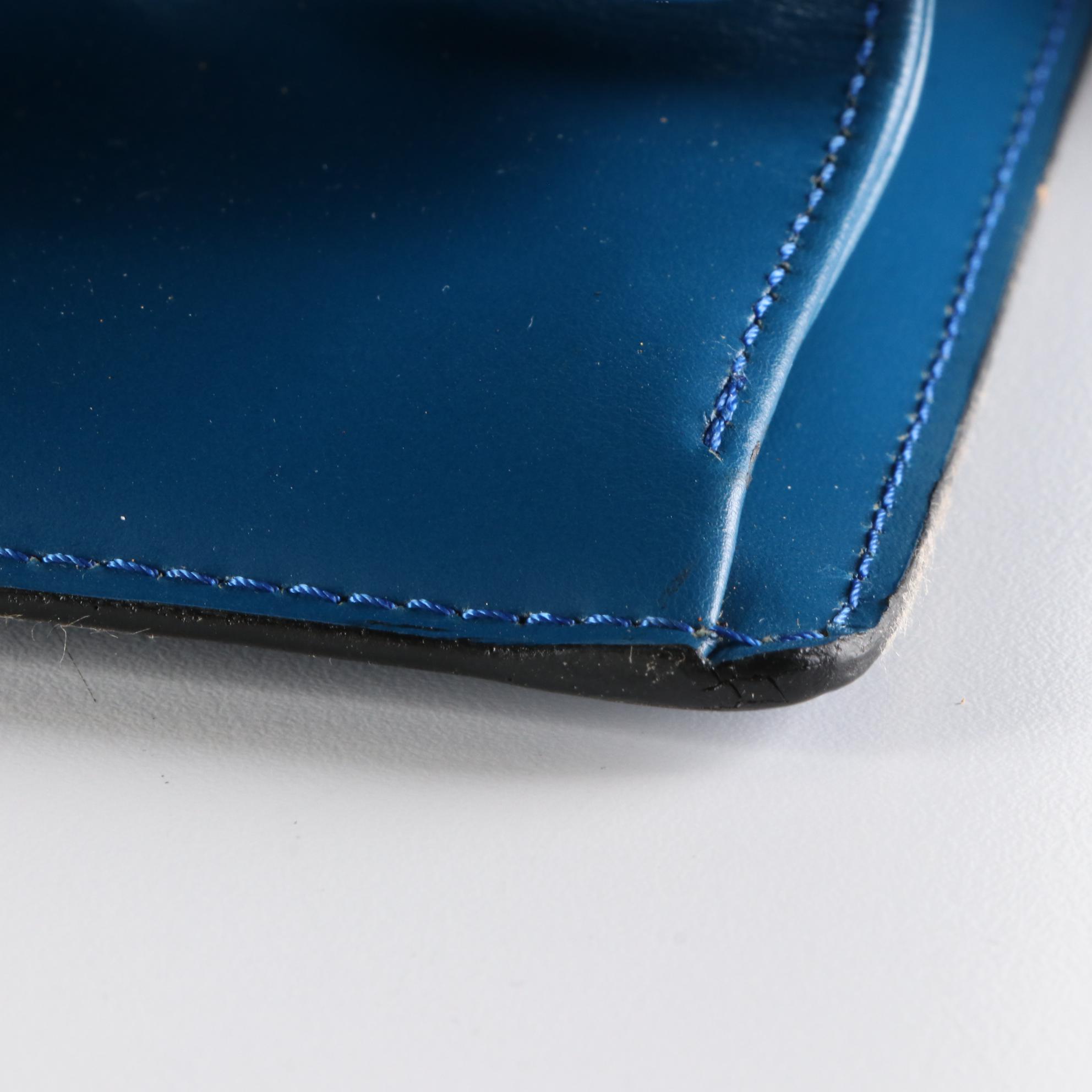 Louis Vuitton Trousse Crete in Toledo Blue Epi and Smooth Leather