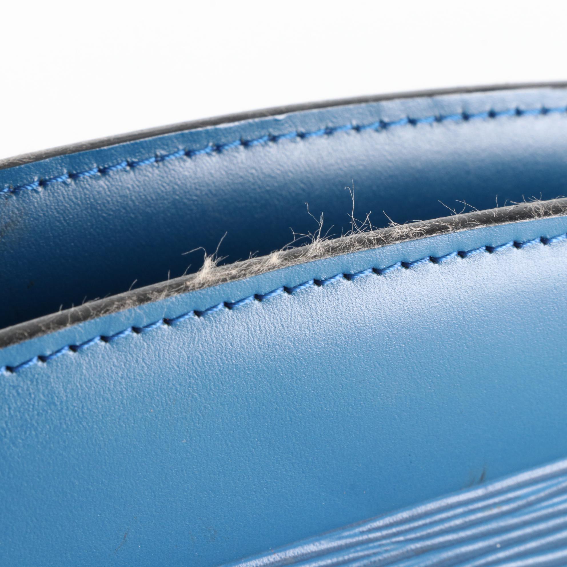 Louis Vuitton Trousse Crete in Toledo Blue Epi and Smooth Leather