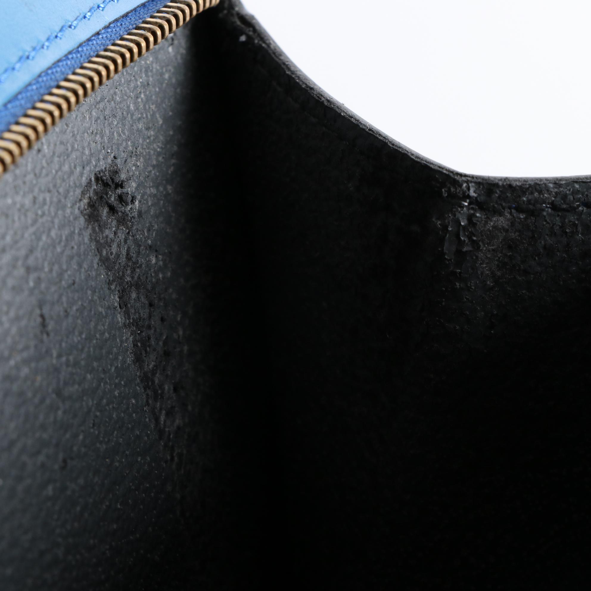 Louis Vuitton Trousse Crete in Toledo Blue Epi and Smooth Leather