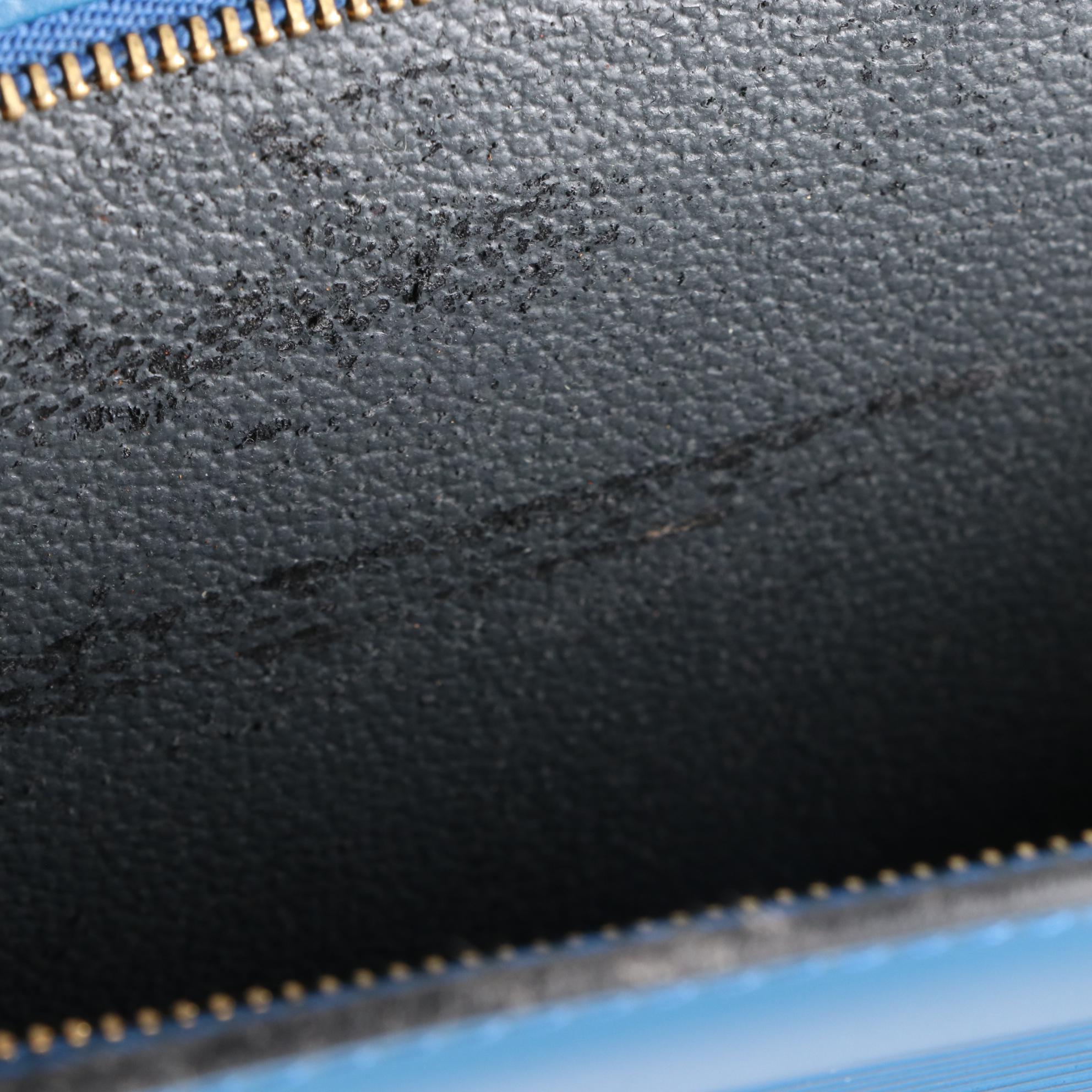 Louis Vuitton Trousse Crete in Toledo Blue Epi and Smooth Leather