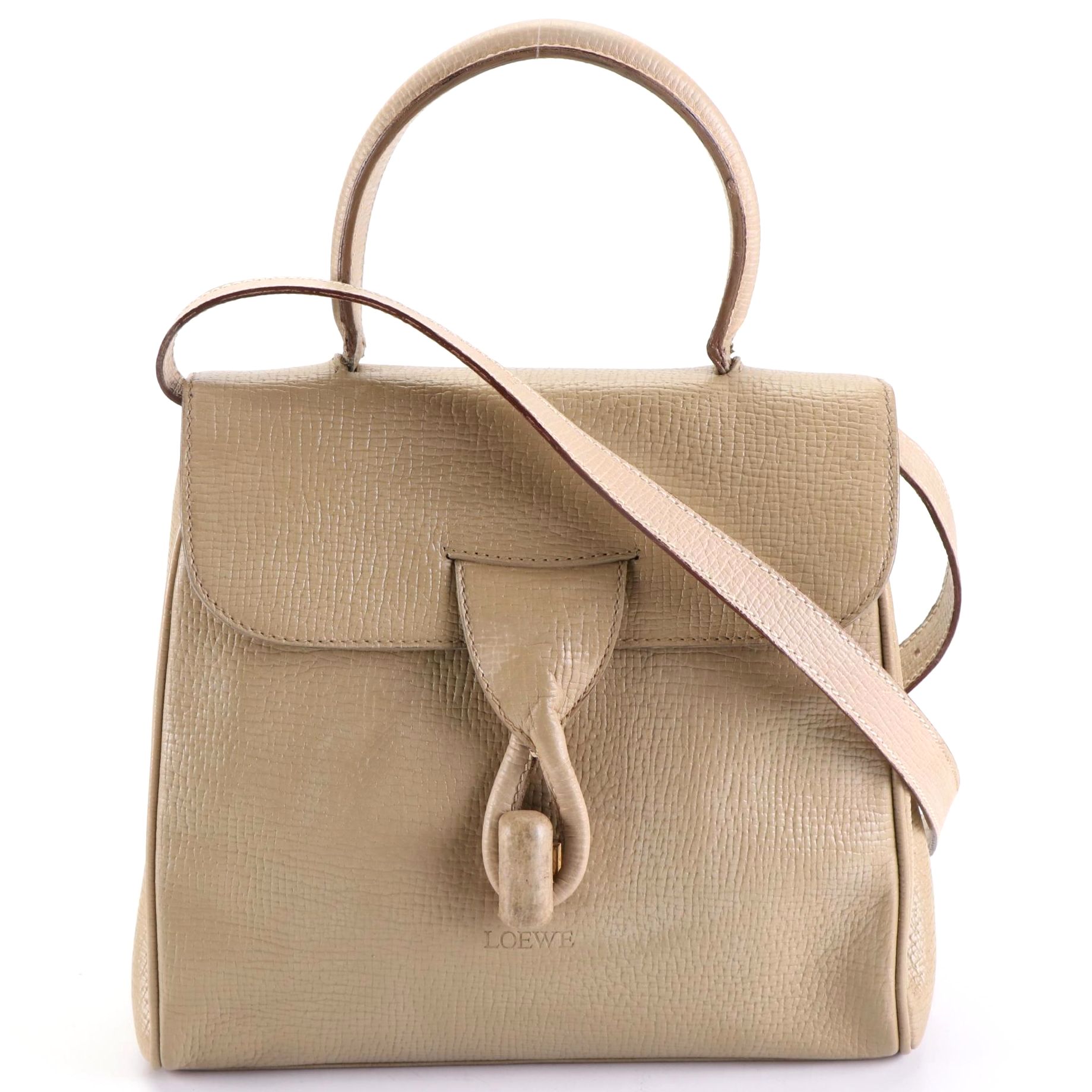 Loewe Flap-Front Leather Two-Way Bag