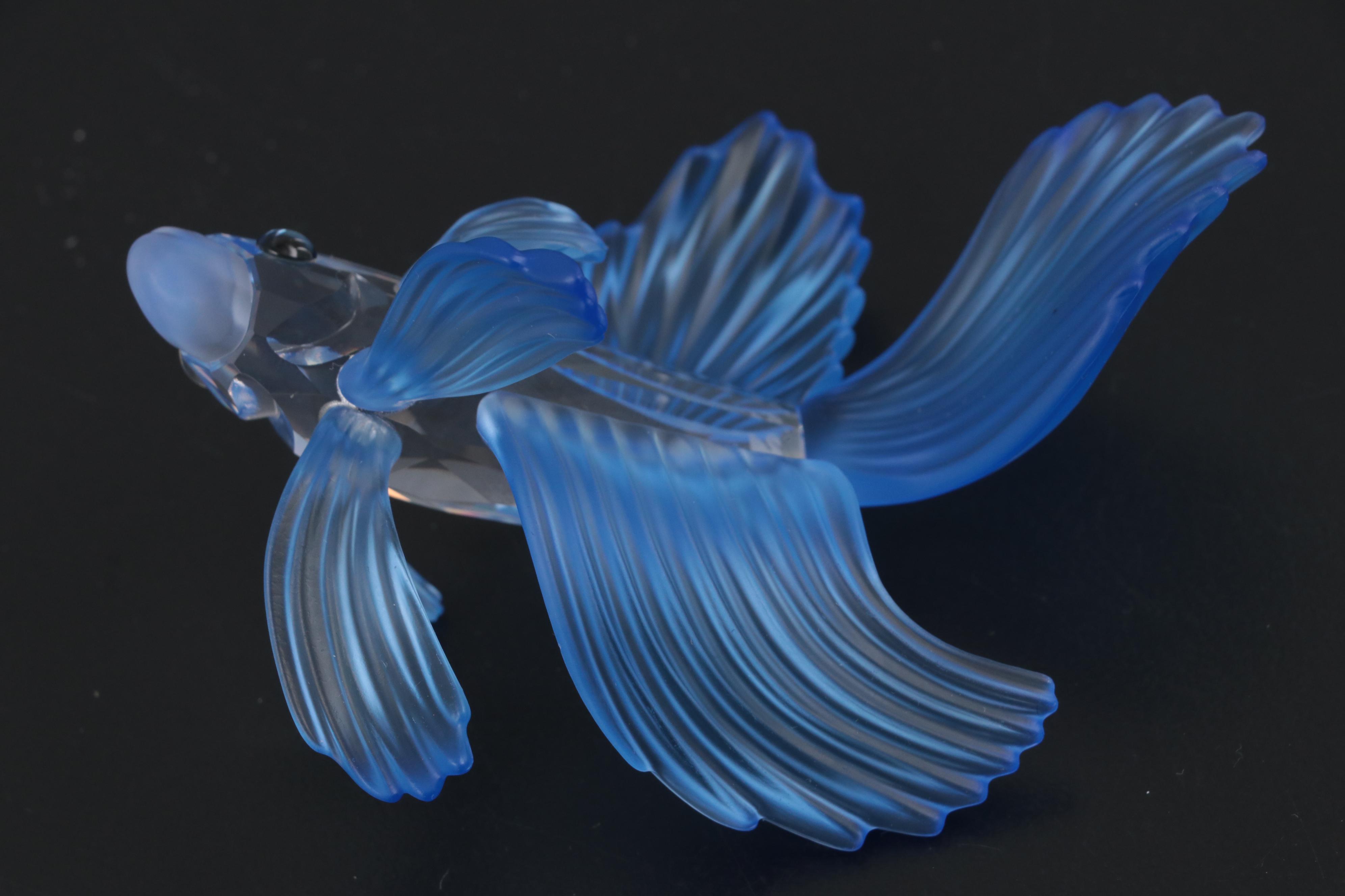 Swarovski Crystal Siamese Fighting Fish and Conch Shell Figurines