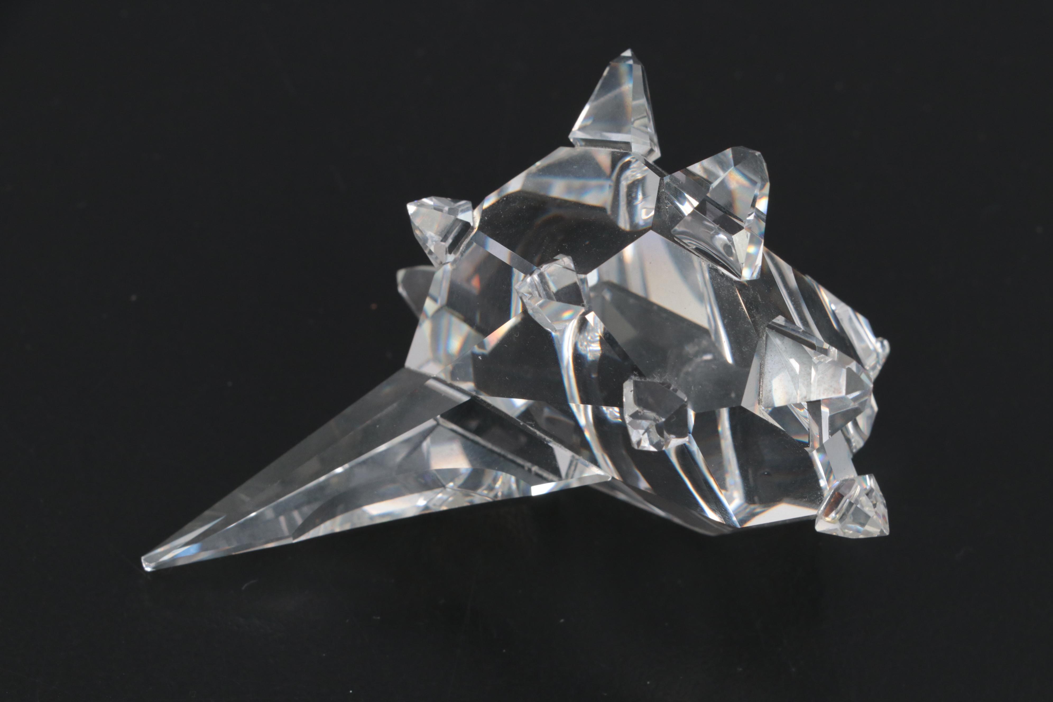 Swarovski Crystal Siamese Fighting Fish and Conch Shell Figurines