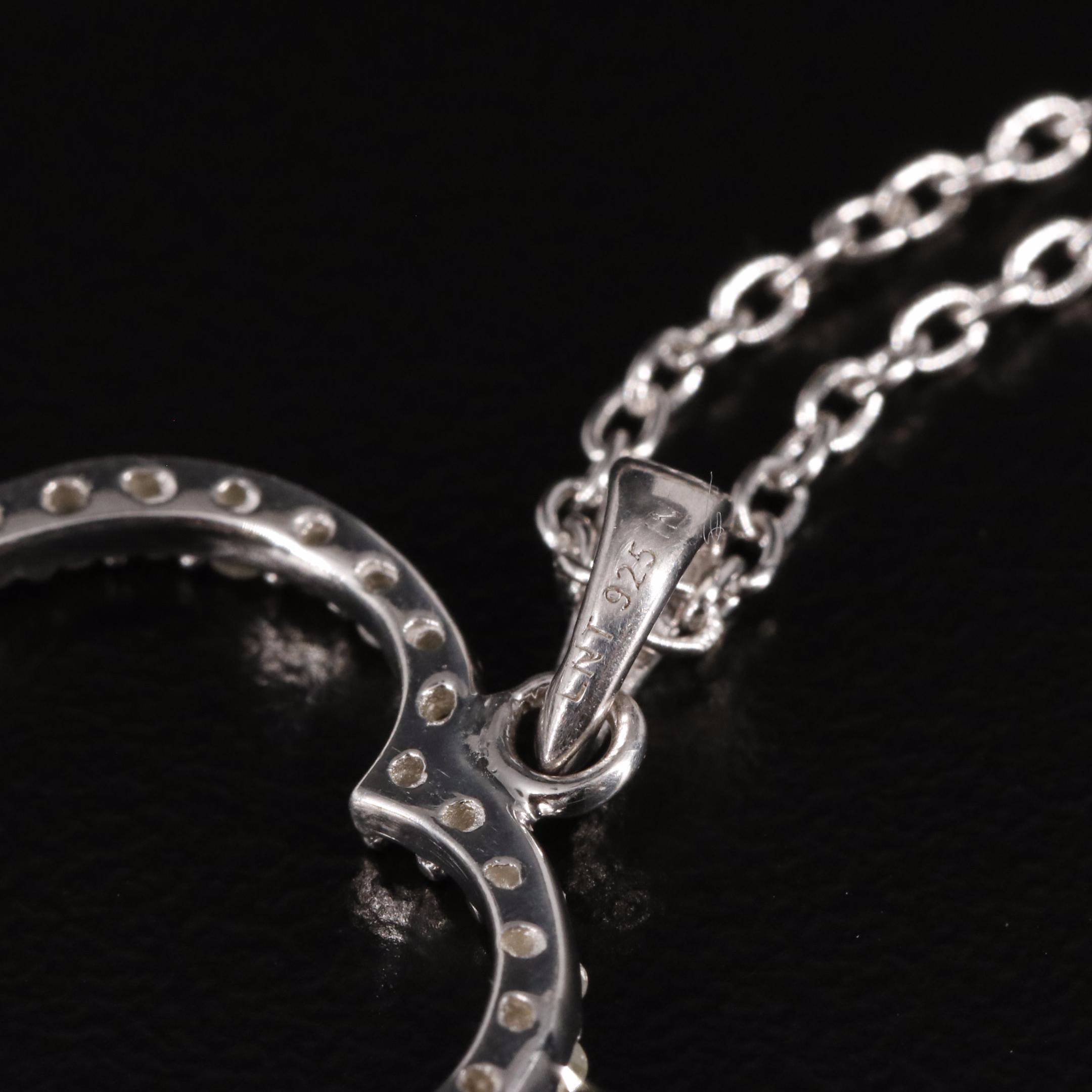 Sterling Diamond Heart Pendant Necklace