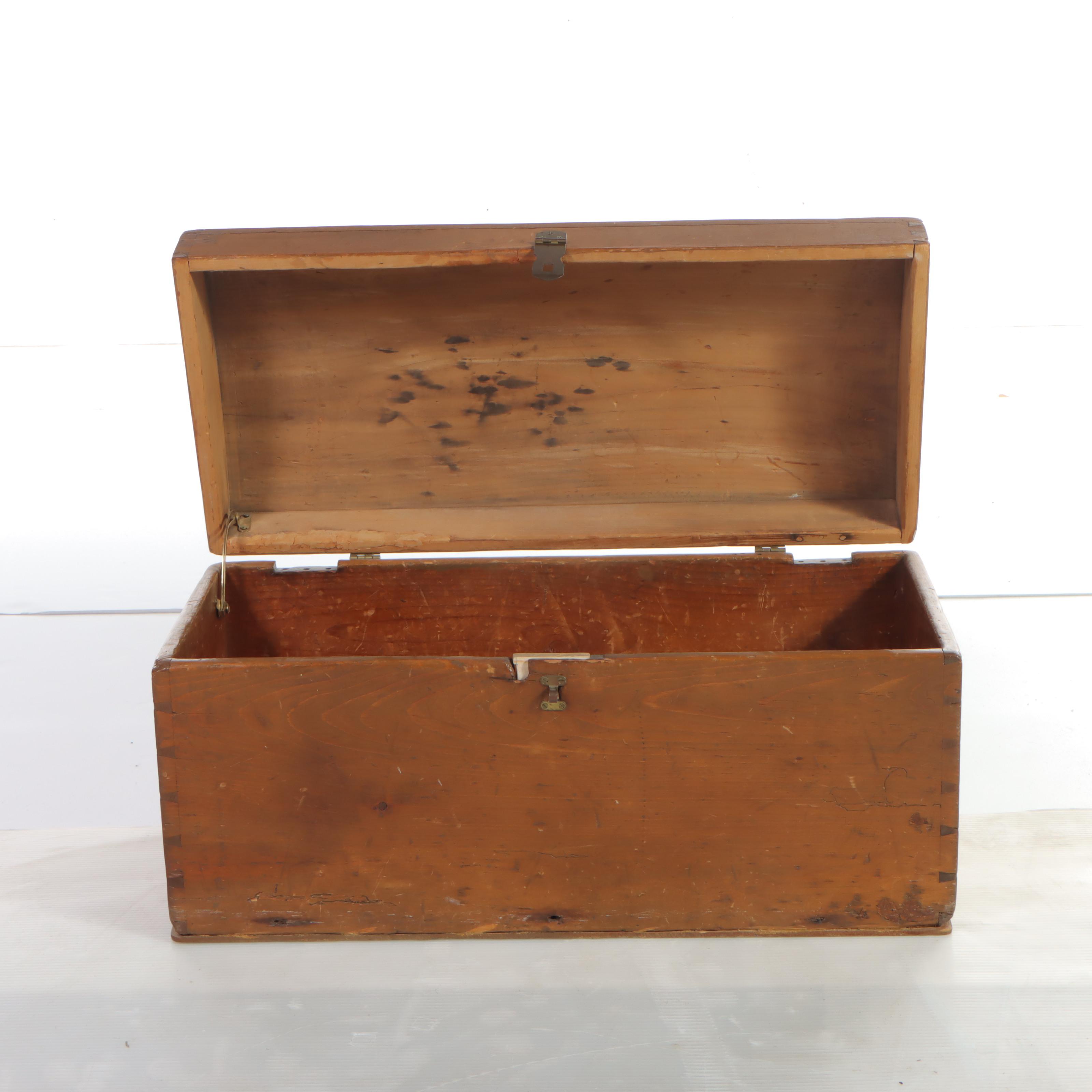 American Primitive Pine Dome-Top Chest, 19th Century