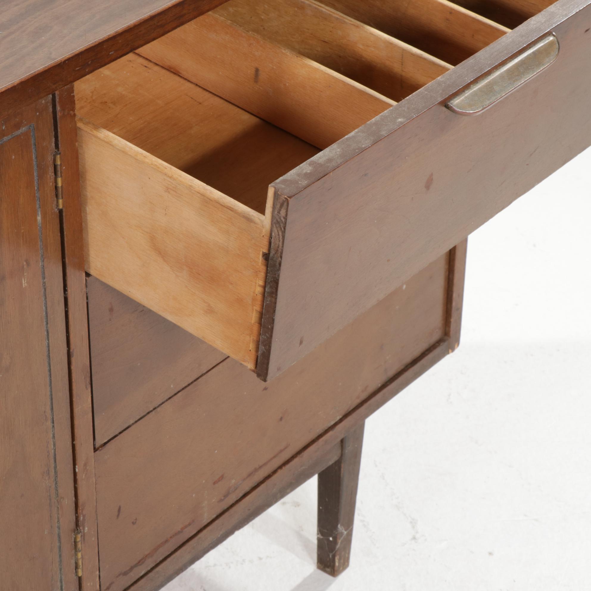 Stanley Furniture Mid Century Modern Walnut and Laminate Top Sideboard