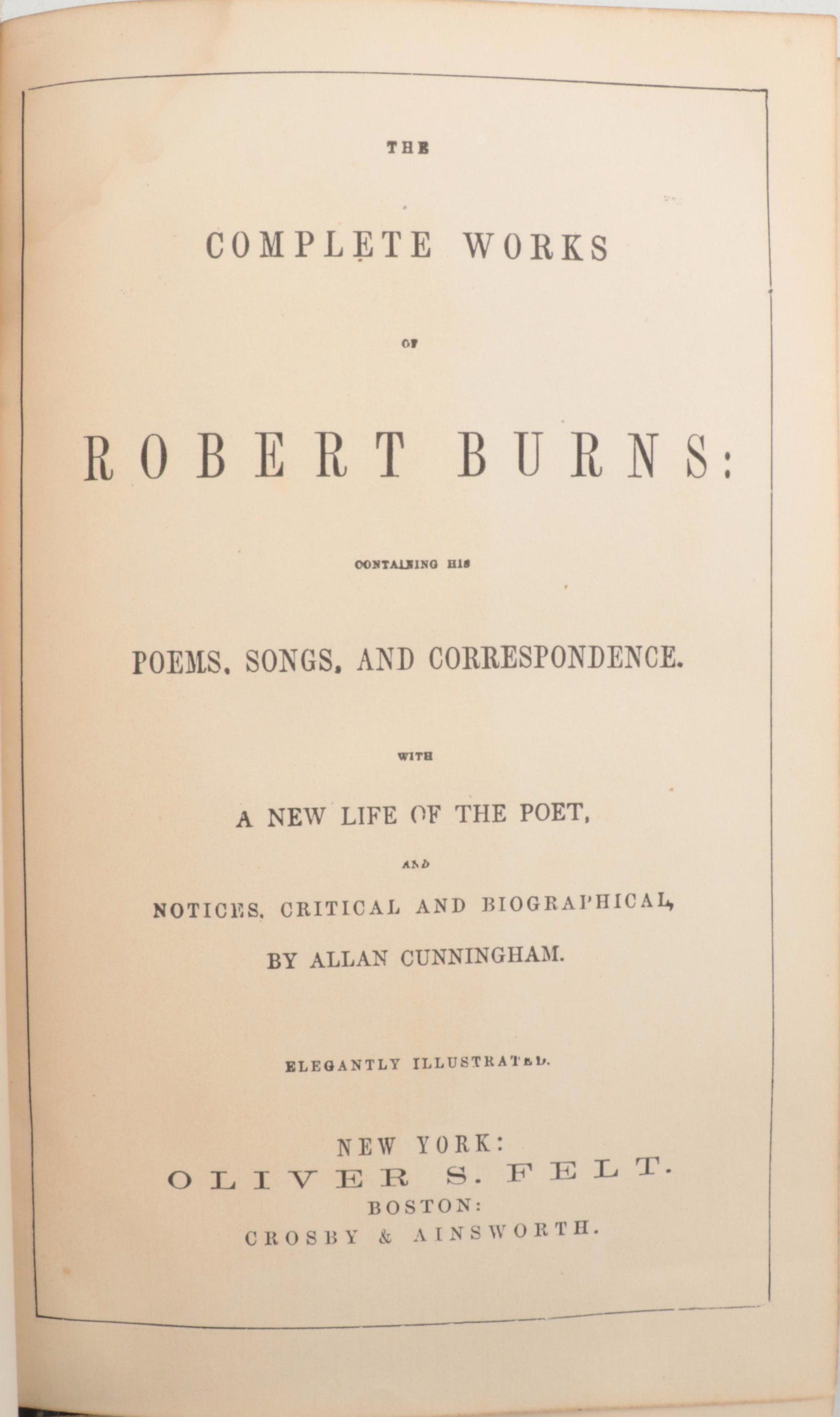 "Paradise Lost" by John Milton with "Complete Works of Robert Burns" and More
