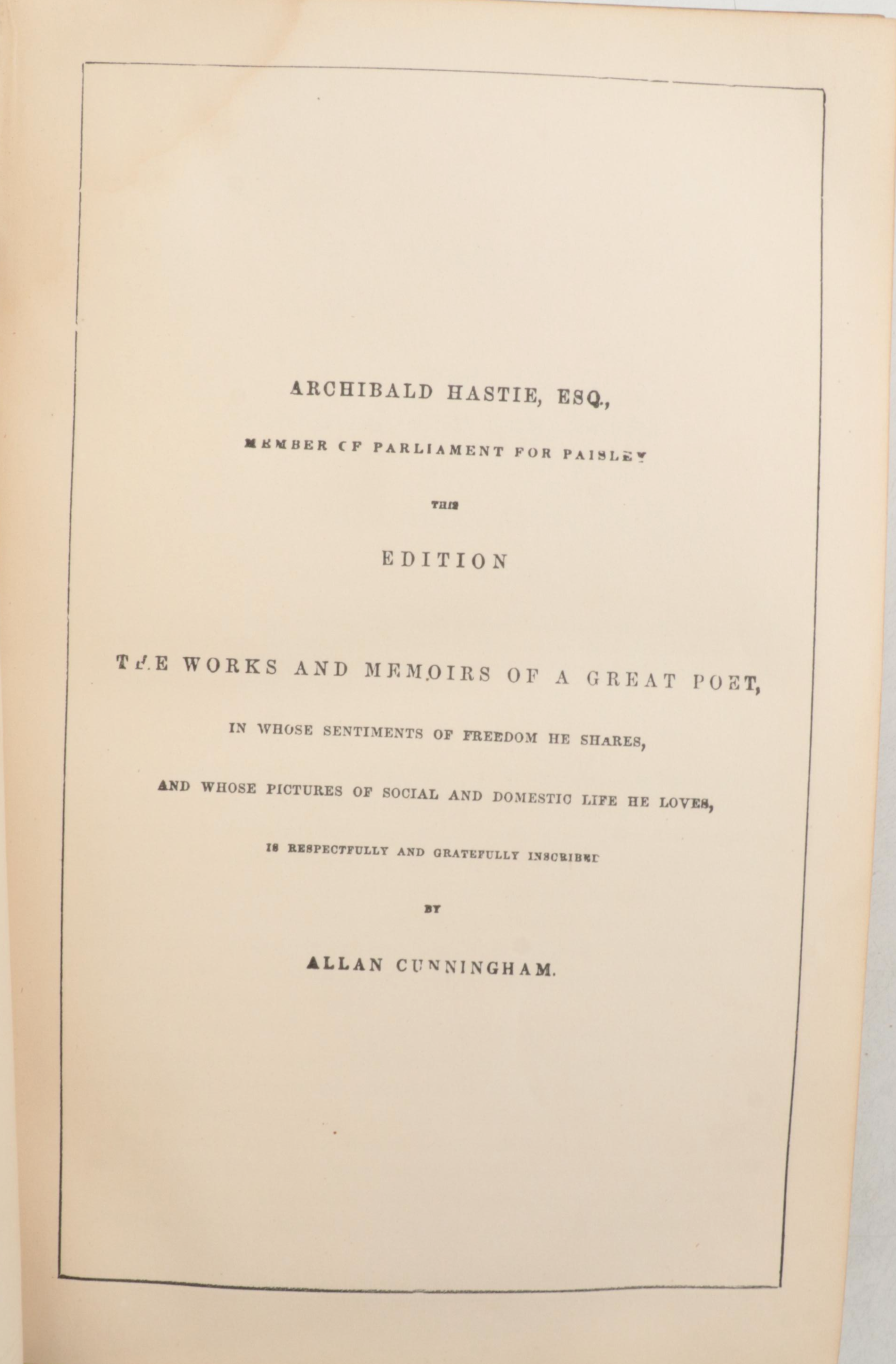 "Paradise Lost" by John Milton with "Complete Works of Robert Burns" and More