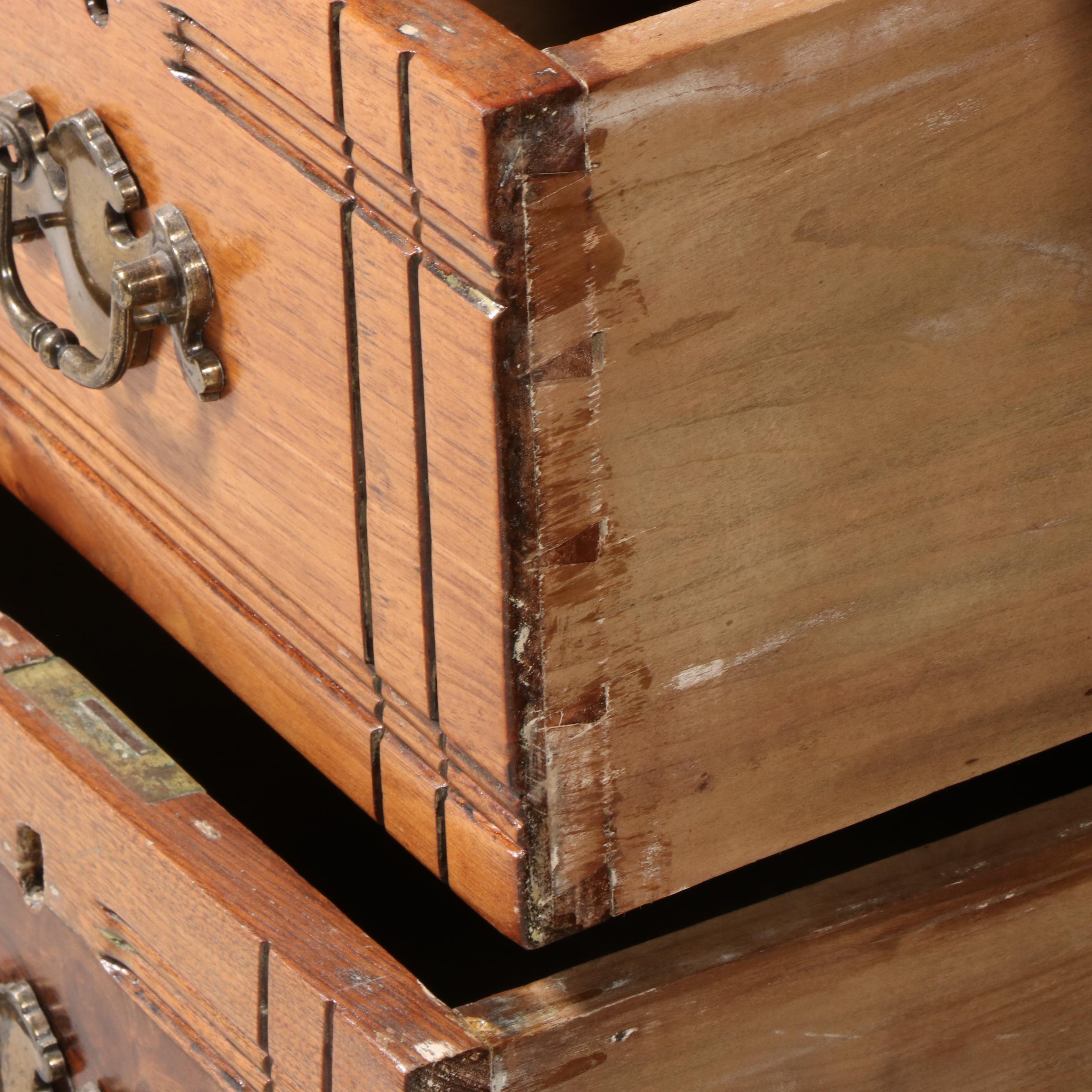 Victorian Walnut, Burl Walnut, and Granite Top Washstand
