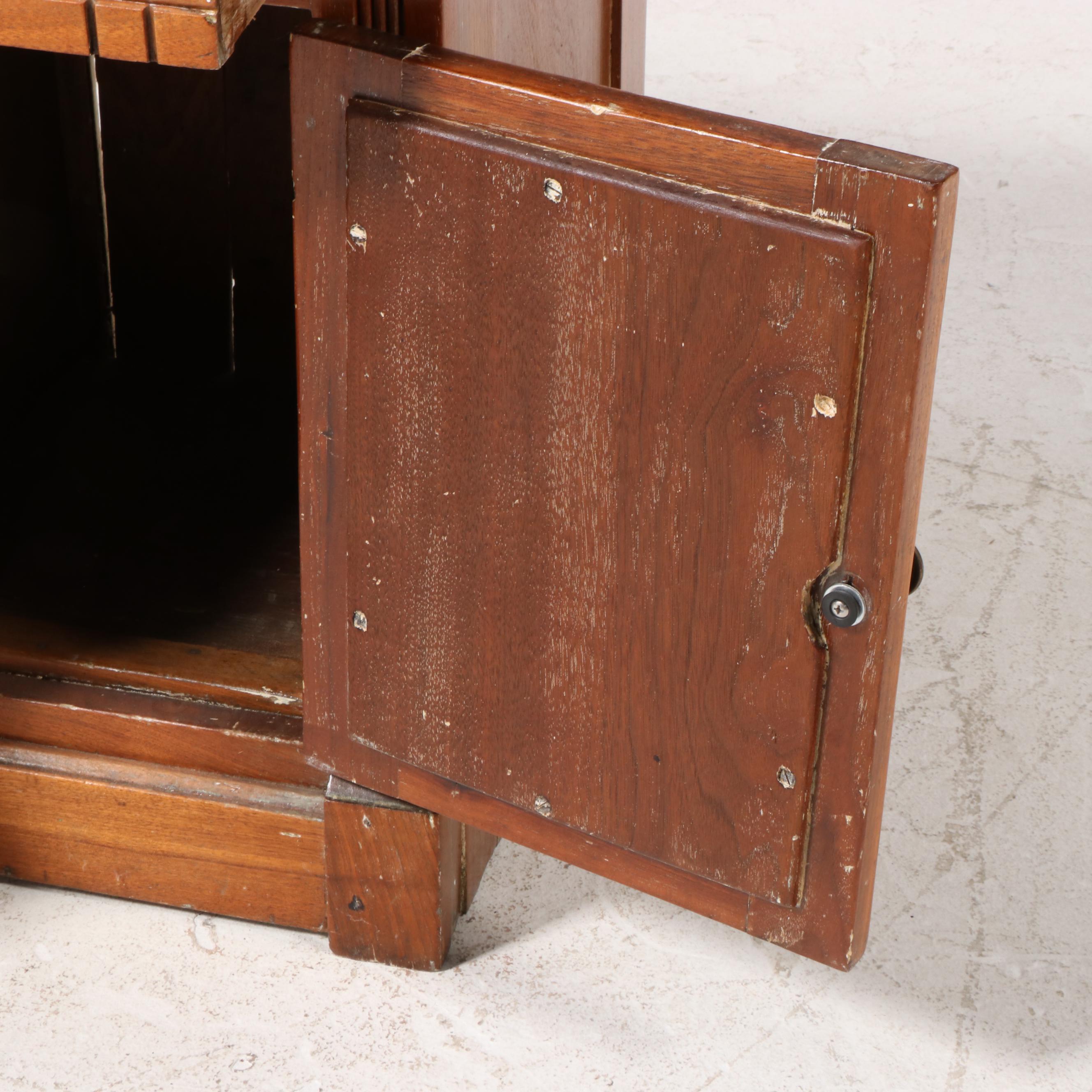 Victorian Walnut, Burl Walnut, and Granite Top Washstand